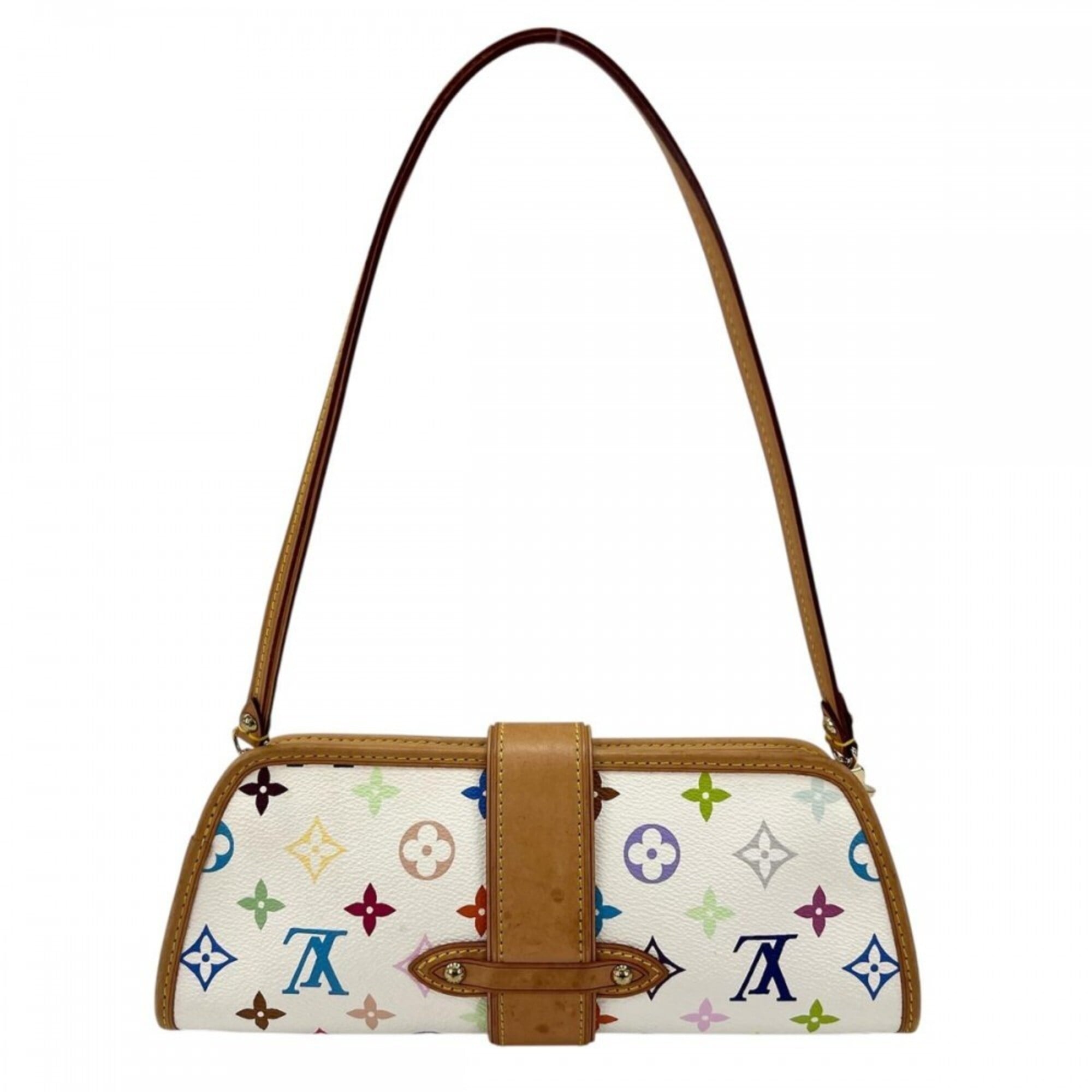 Louis Vuitton White Monogram Multicolore Clutch Bag Shoulder Bag (Pre-Owned)