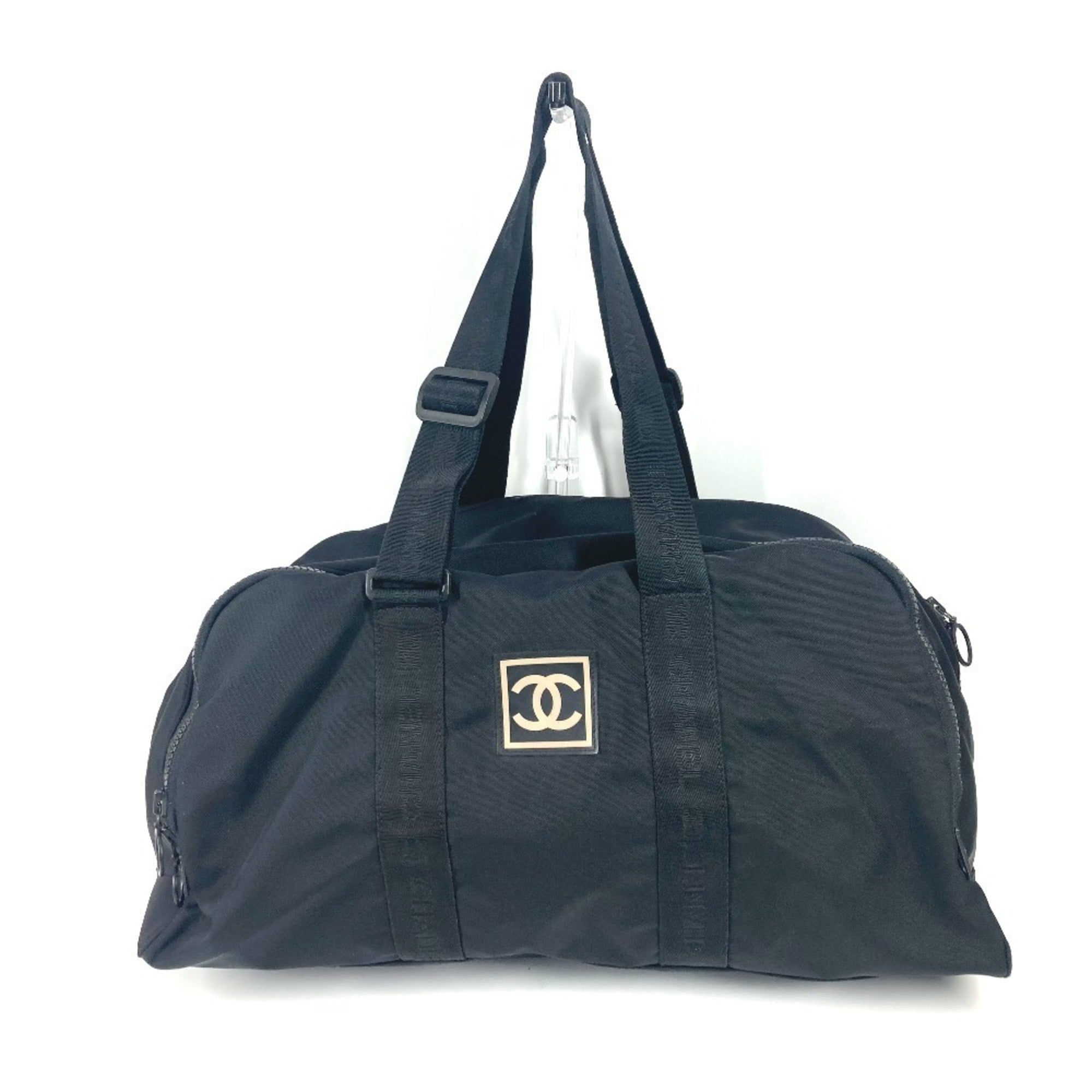 Chanel Black Nylon Boston Bag Shoulder Bag (Pre-Owned)