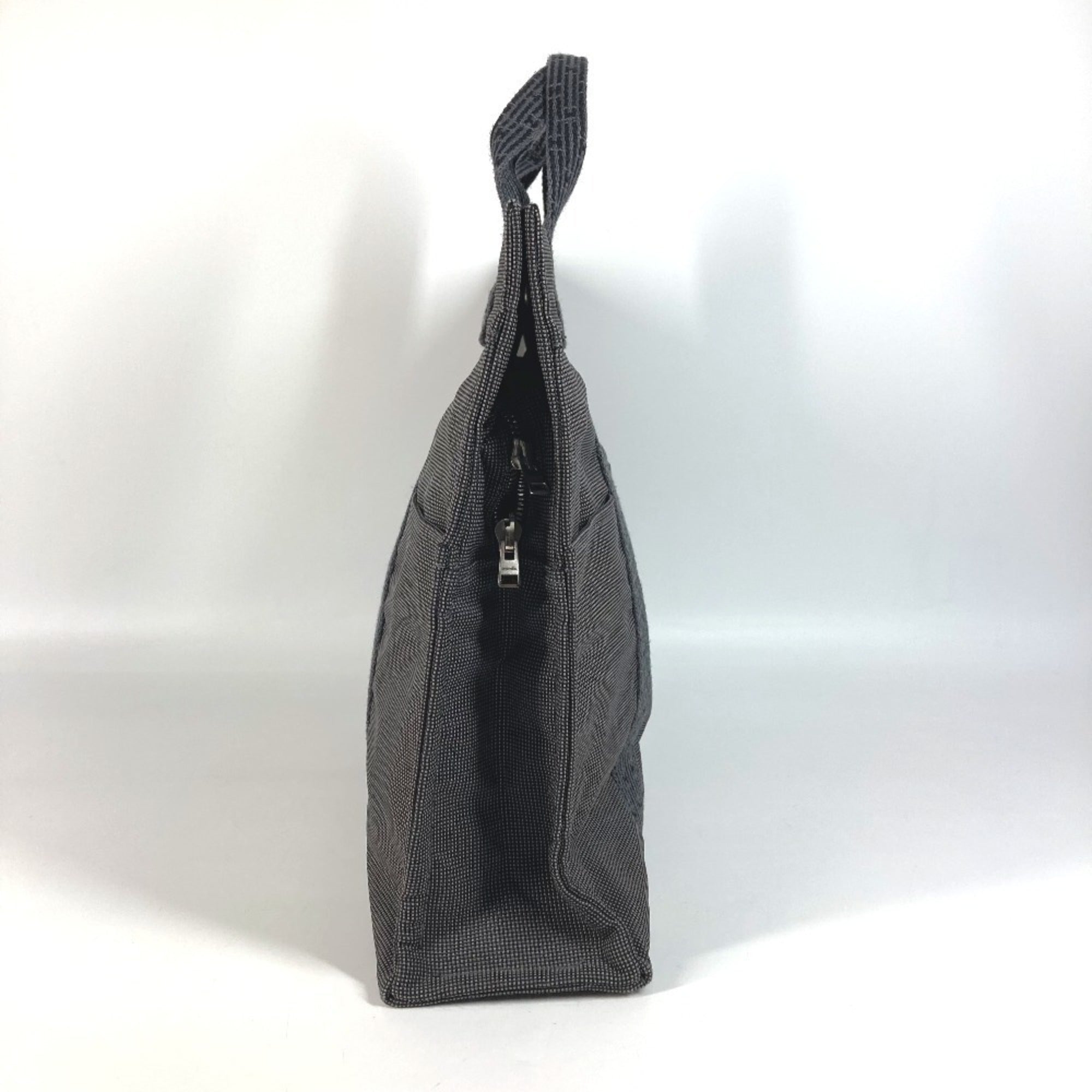 Hermes Her Line Gray Canvas Handbag Tote Bag (Pre-Owned)