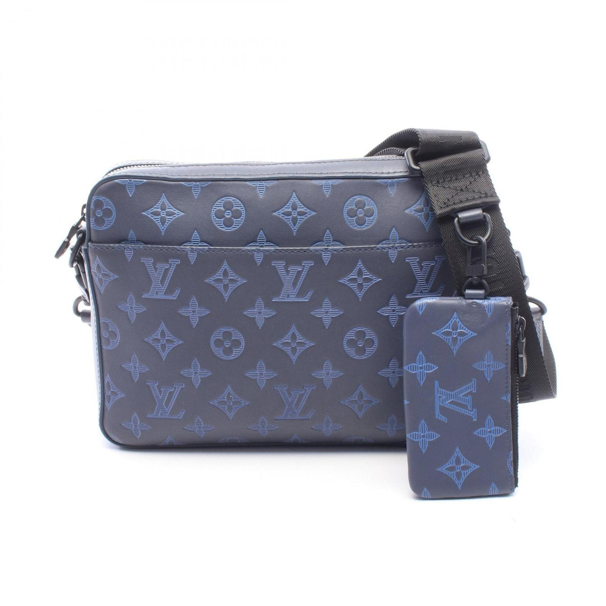 Louis Vuitton Navy Monogram Shadow Handbag Shoulder Bag (Pre-Owned)