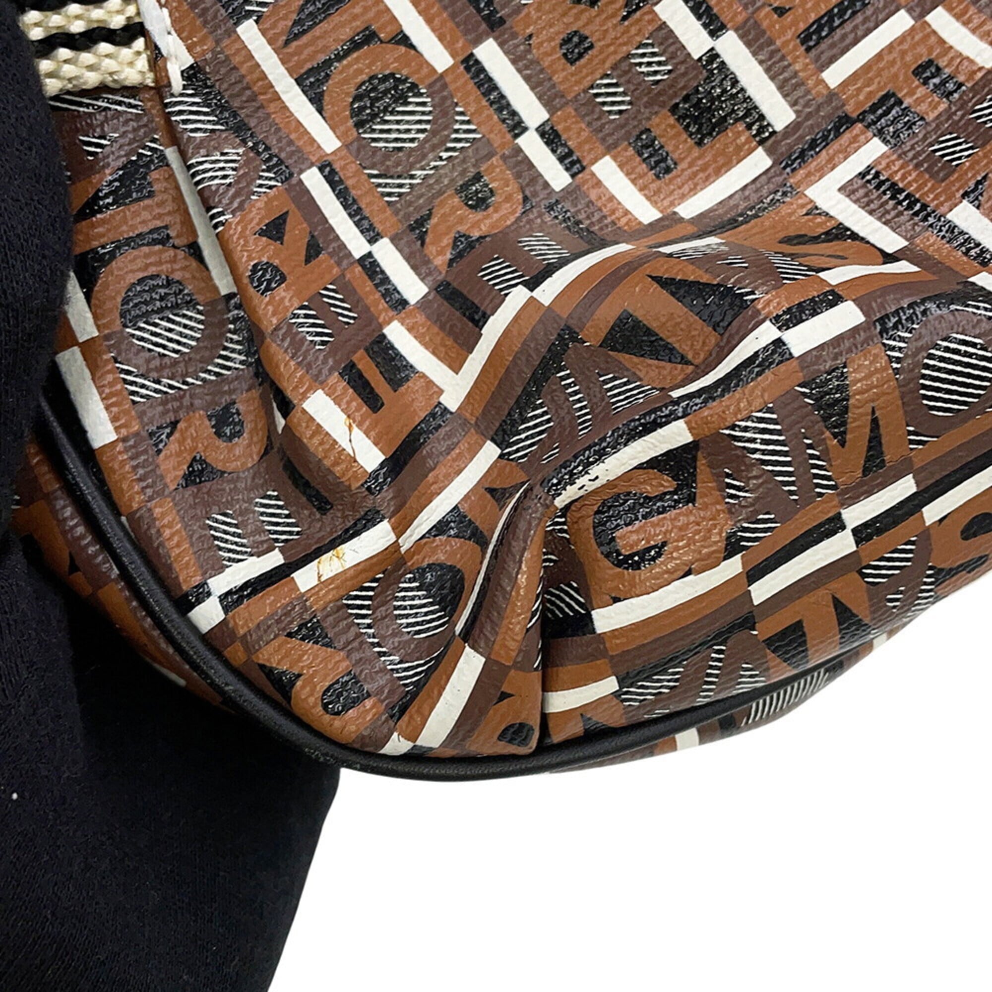 Salvatore Ferragamo Gancini Brown Pvc Leather Handbag (Pre-Owned)
