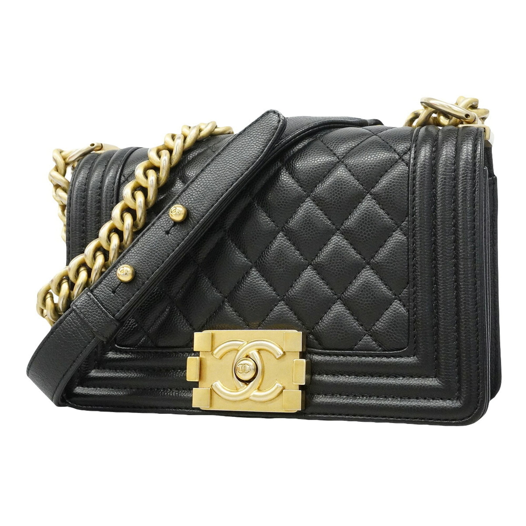 Chanel Black Grained Calfskin Shoulder Bag (Pre-Owned)