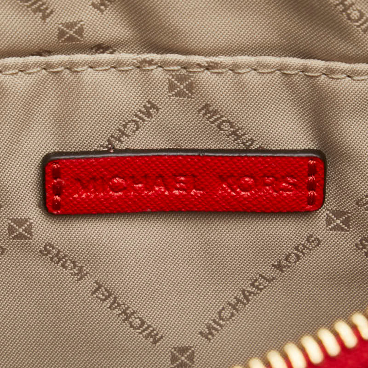 Michael Kors Red Color Leather Clutch Bag (Pre-Owned)