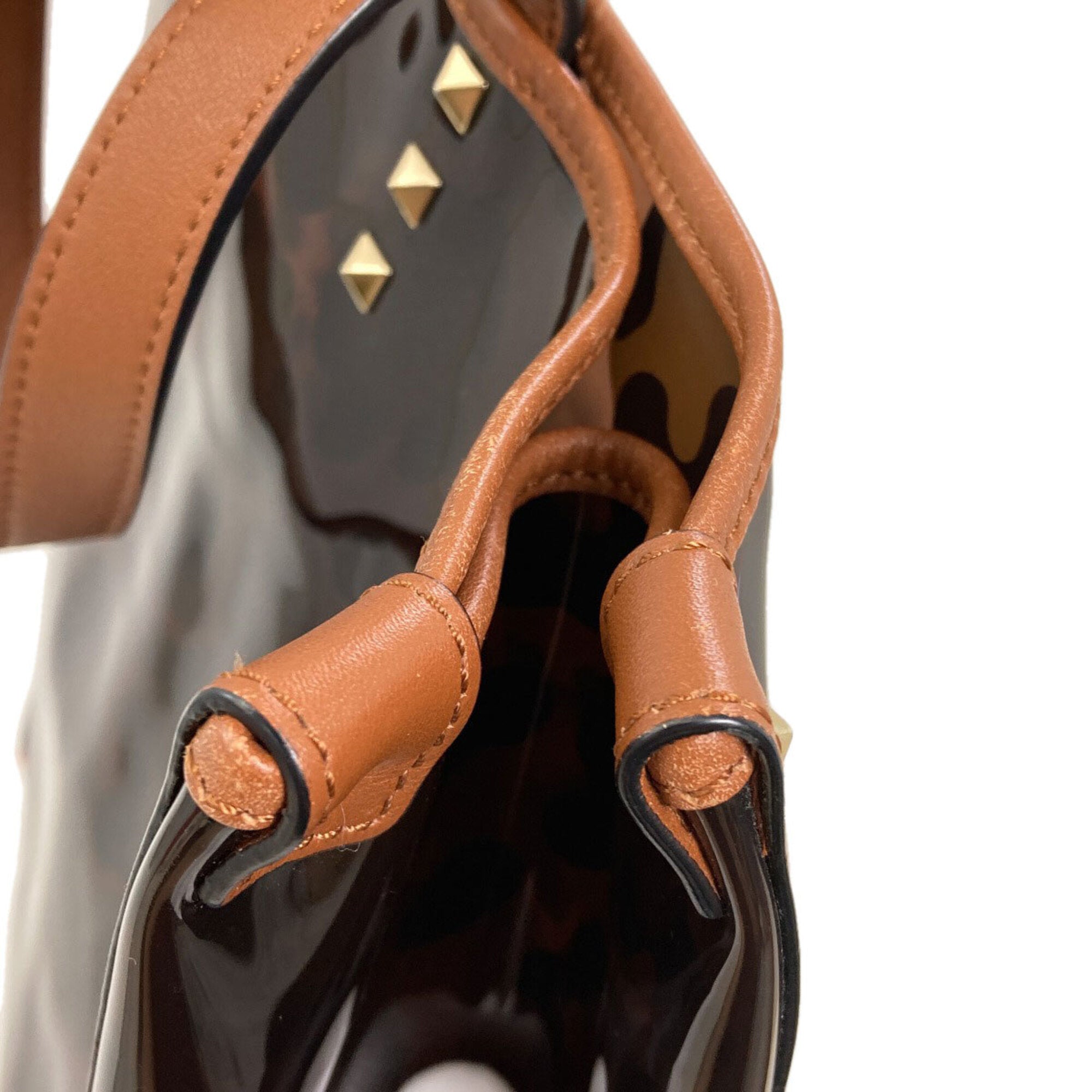 Valentino Brown Vinyl Tote Bag (Pre-Owned)