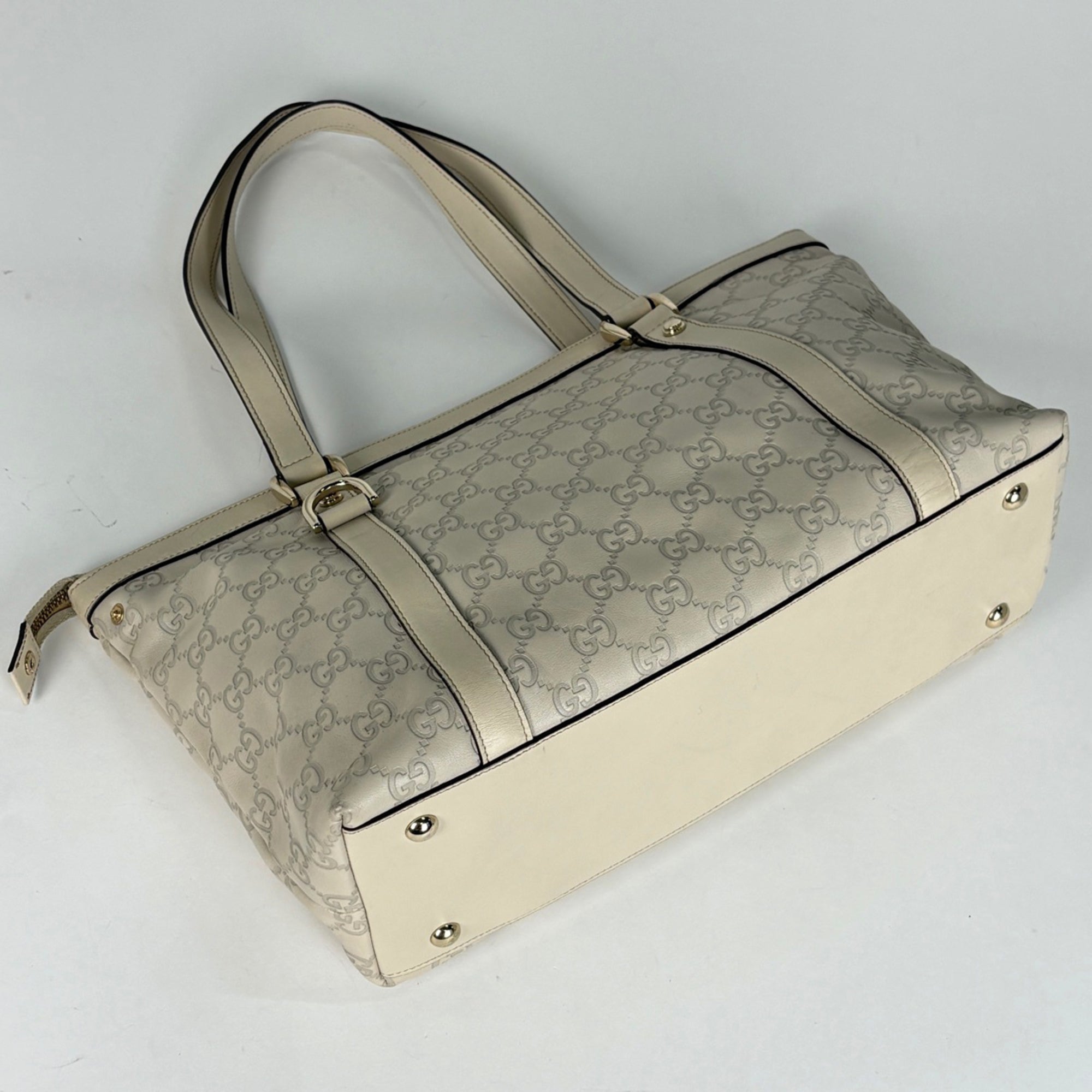 Gucci White Leather Tote Bag (Pre-Owned)