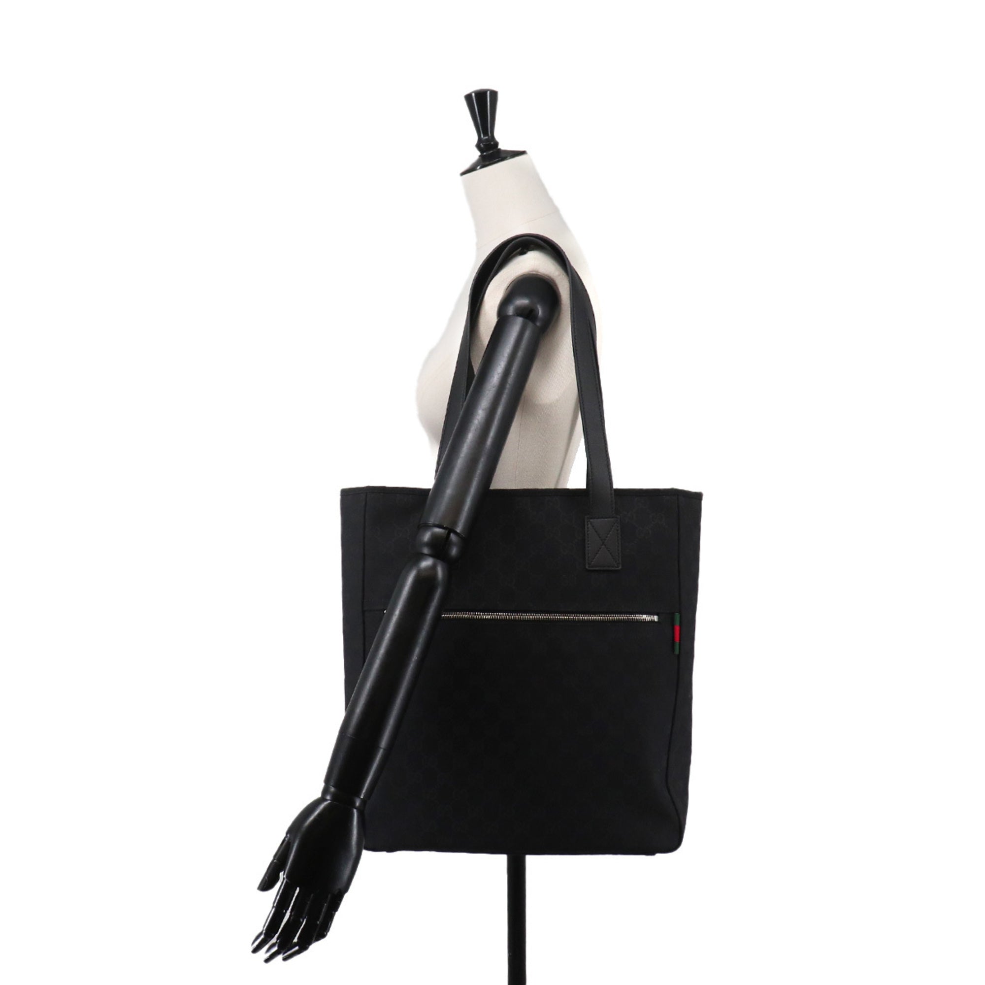Gucci Gg Canvas Black Gg Canvas Handbag Tote Bag (Pre-Owned)