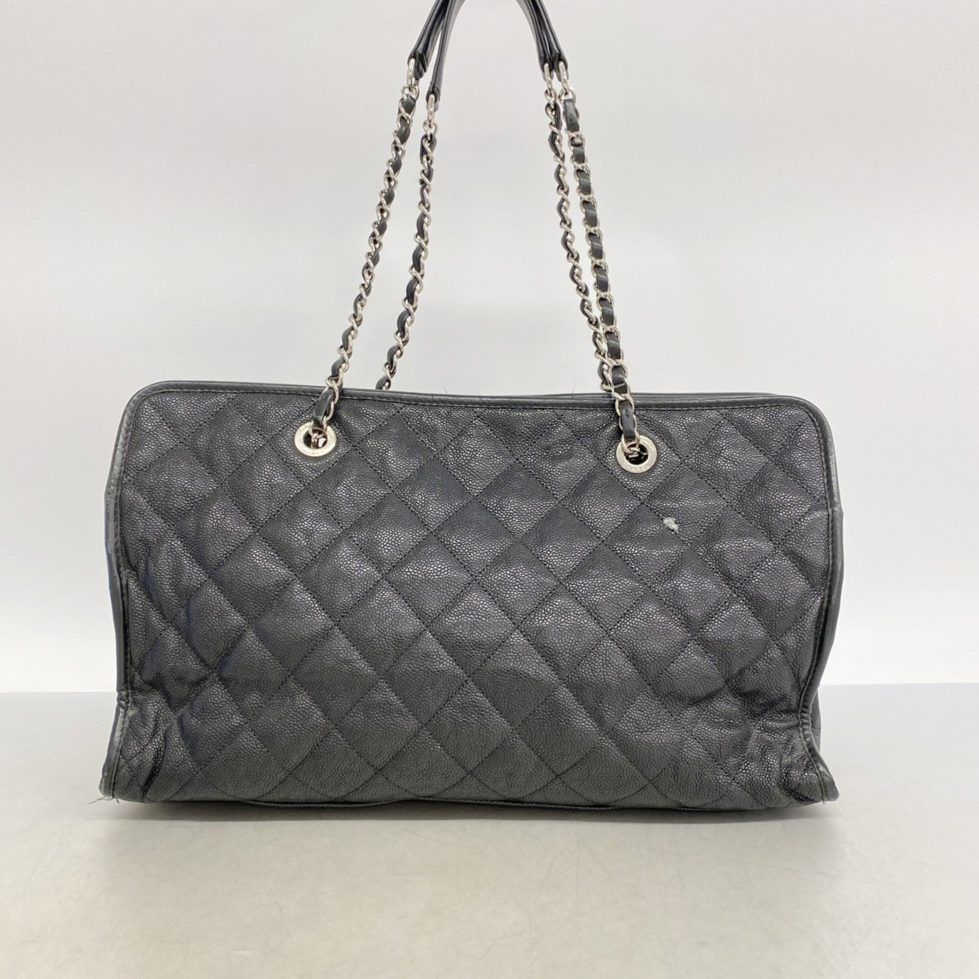 Chanel Black Grained Calfskin Tote Bag (Pre-Owned)