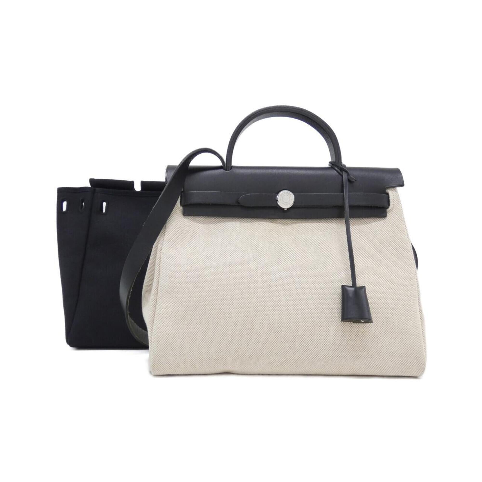Hermes Black Toile H Handbag (Pre-Owned)