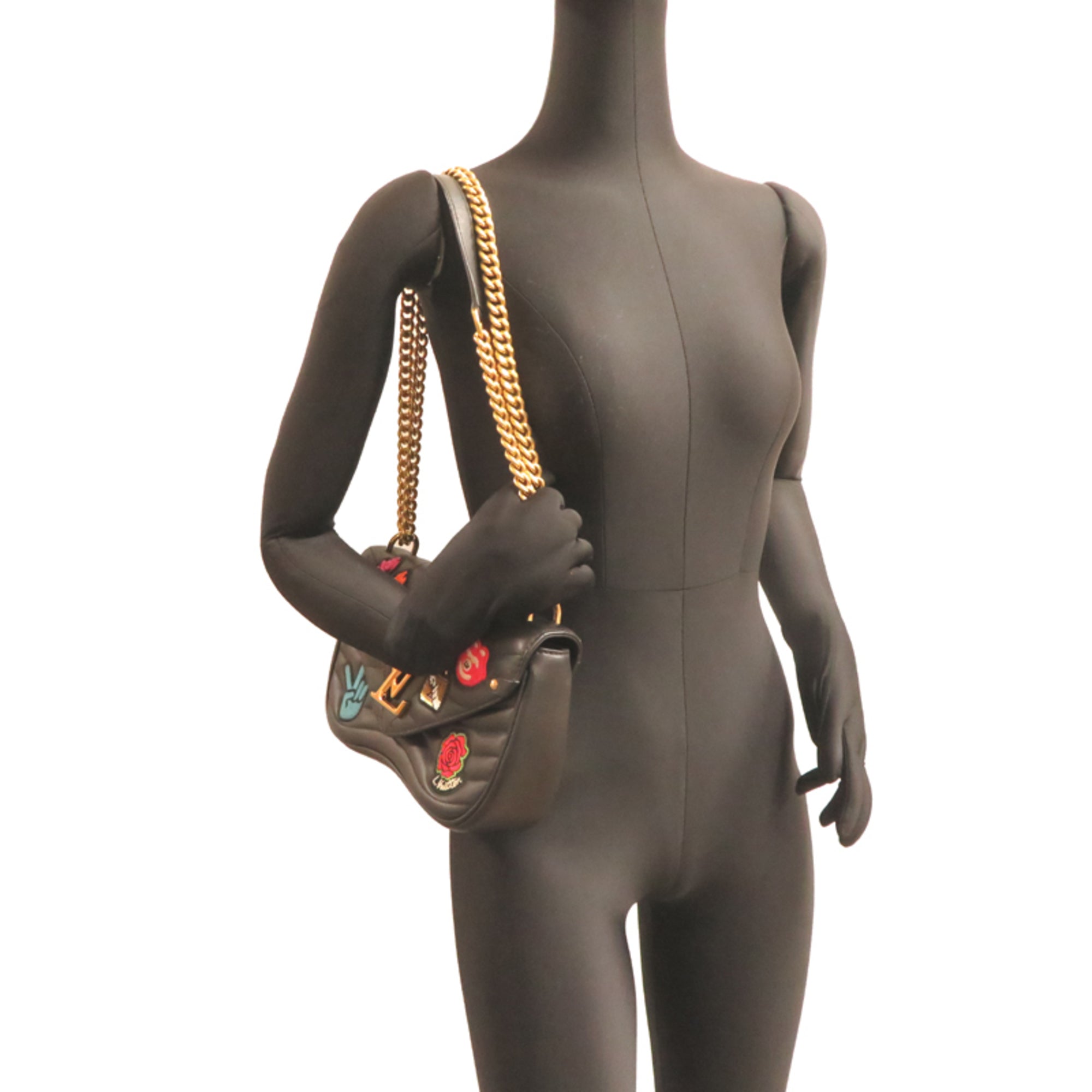 Louis Vuitton Black Leather Handbag (Pre-Owned)