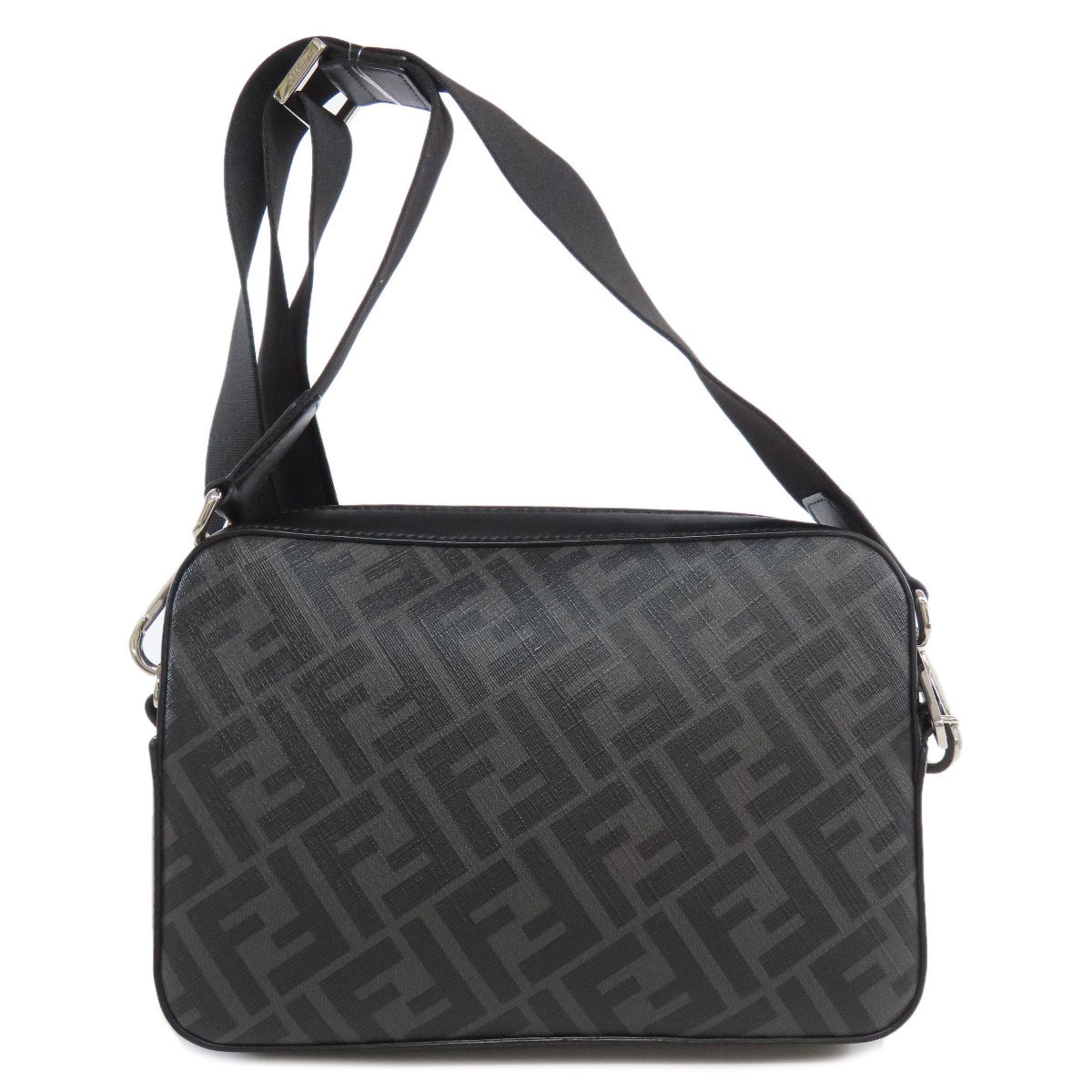 Fendi Gray Pvc Leather Shoulder Bag (Pre-Owned)