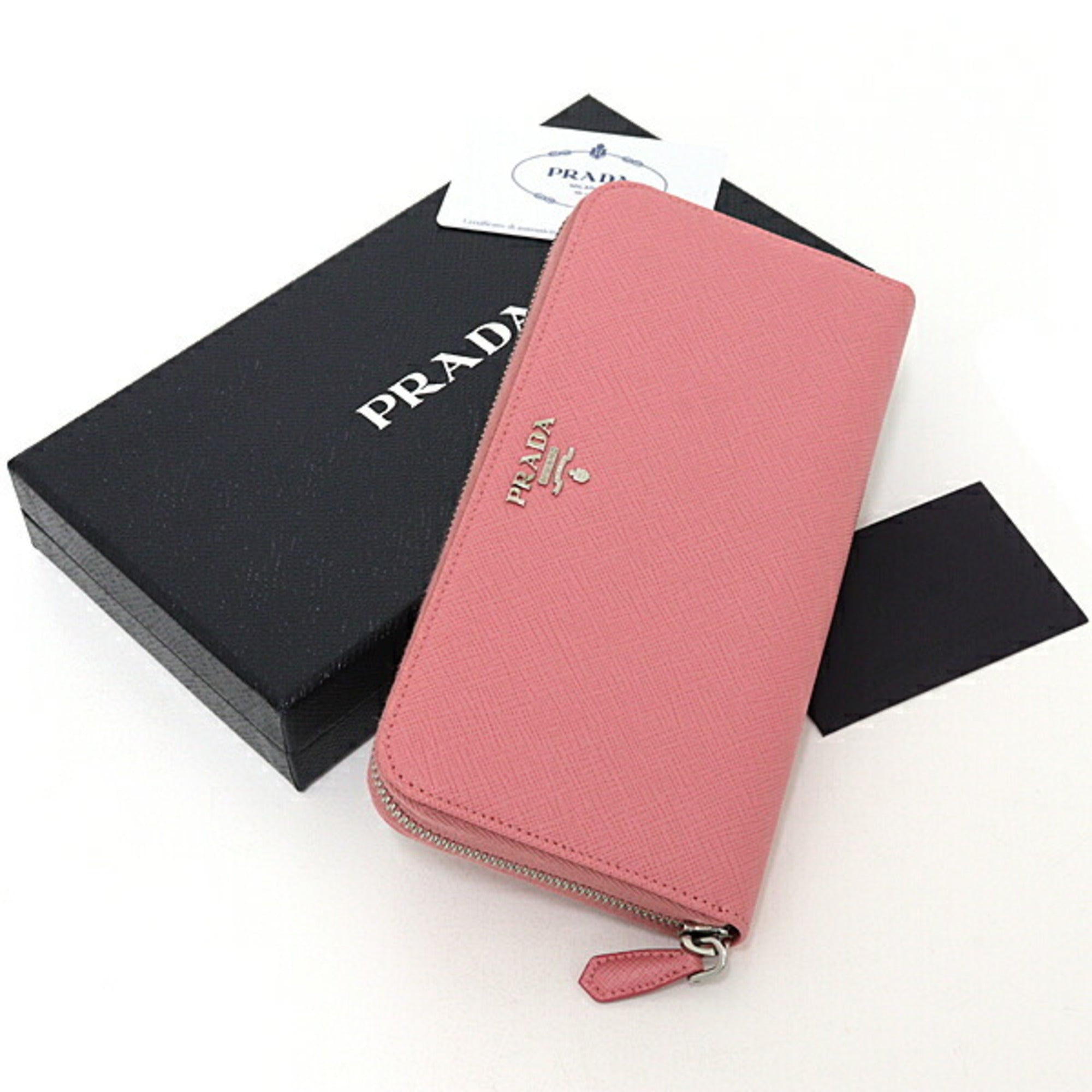 Prada Pink Saffiano Metal Long Wallet (Bi-Fold) (Pre-Owned)