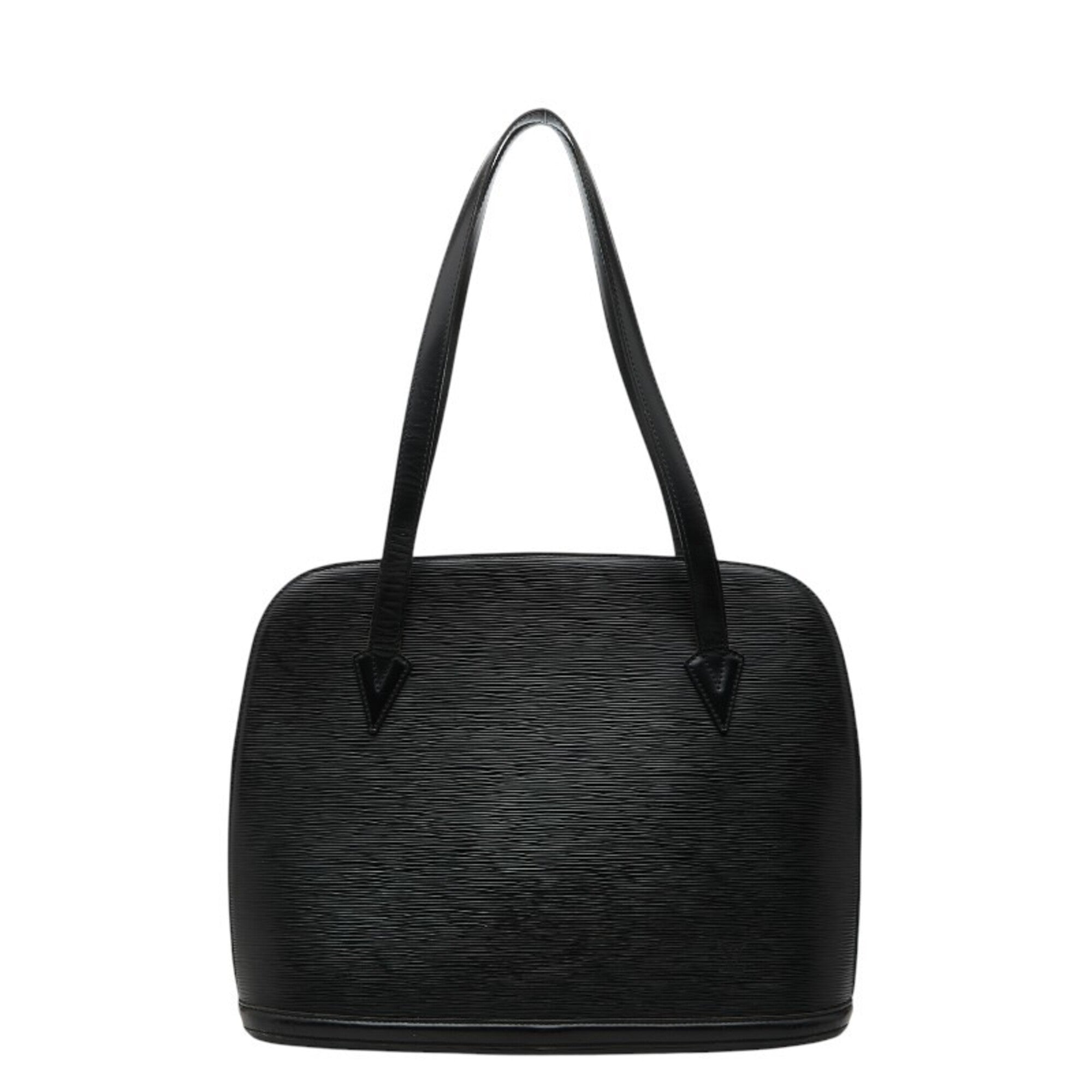 Louis Vuitton Black Noir Leather Shoulder Bag Tote Bag (Pre-Owned)