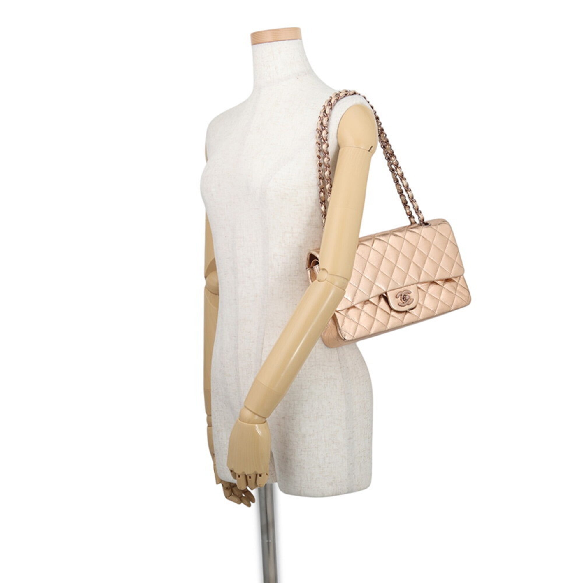 Chanel Gold Pink Handbag Shoulder Bag (Pre-Owned)