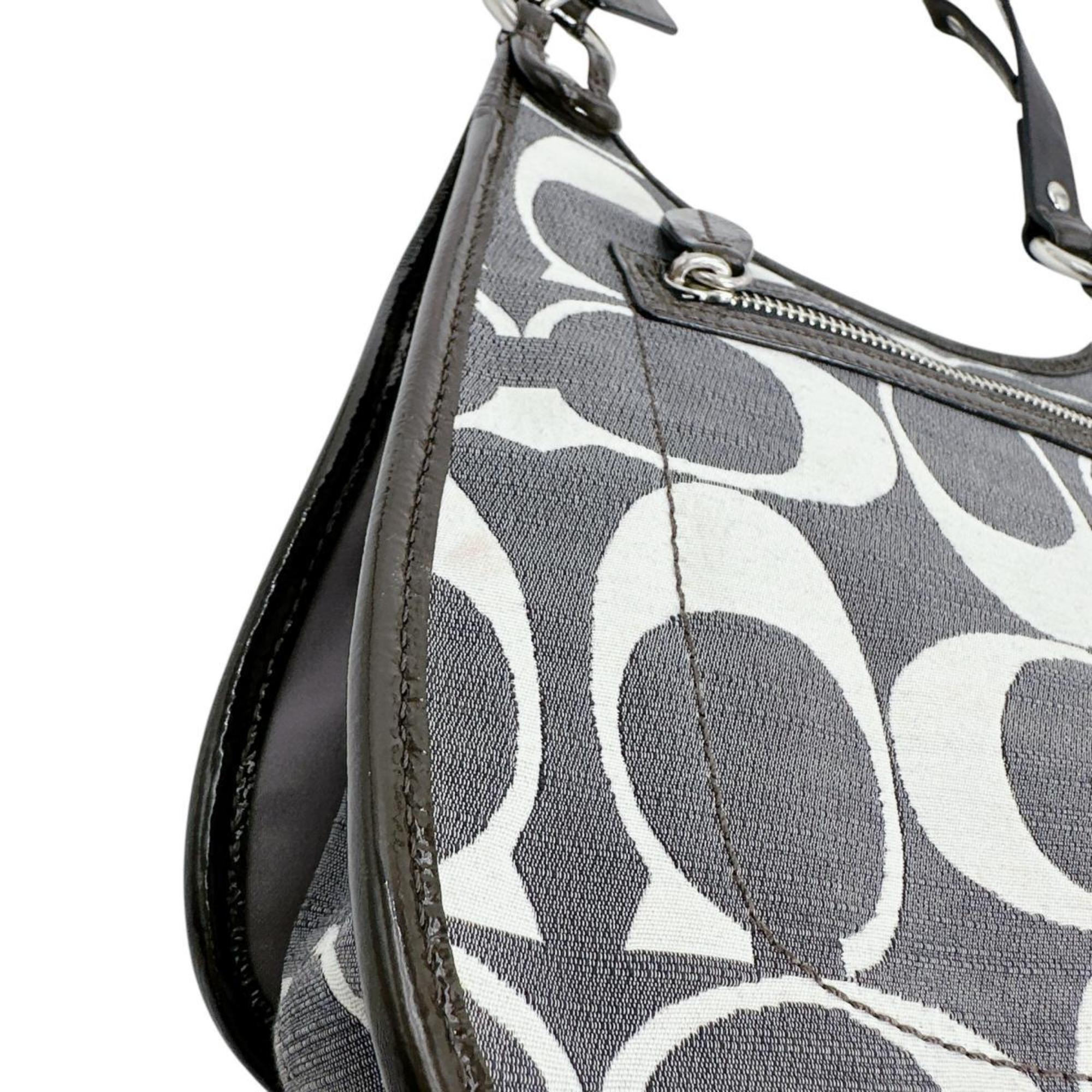 Coach Gray Canvas Shoulder Bag (Pre-Owned)