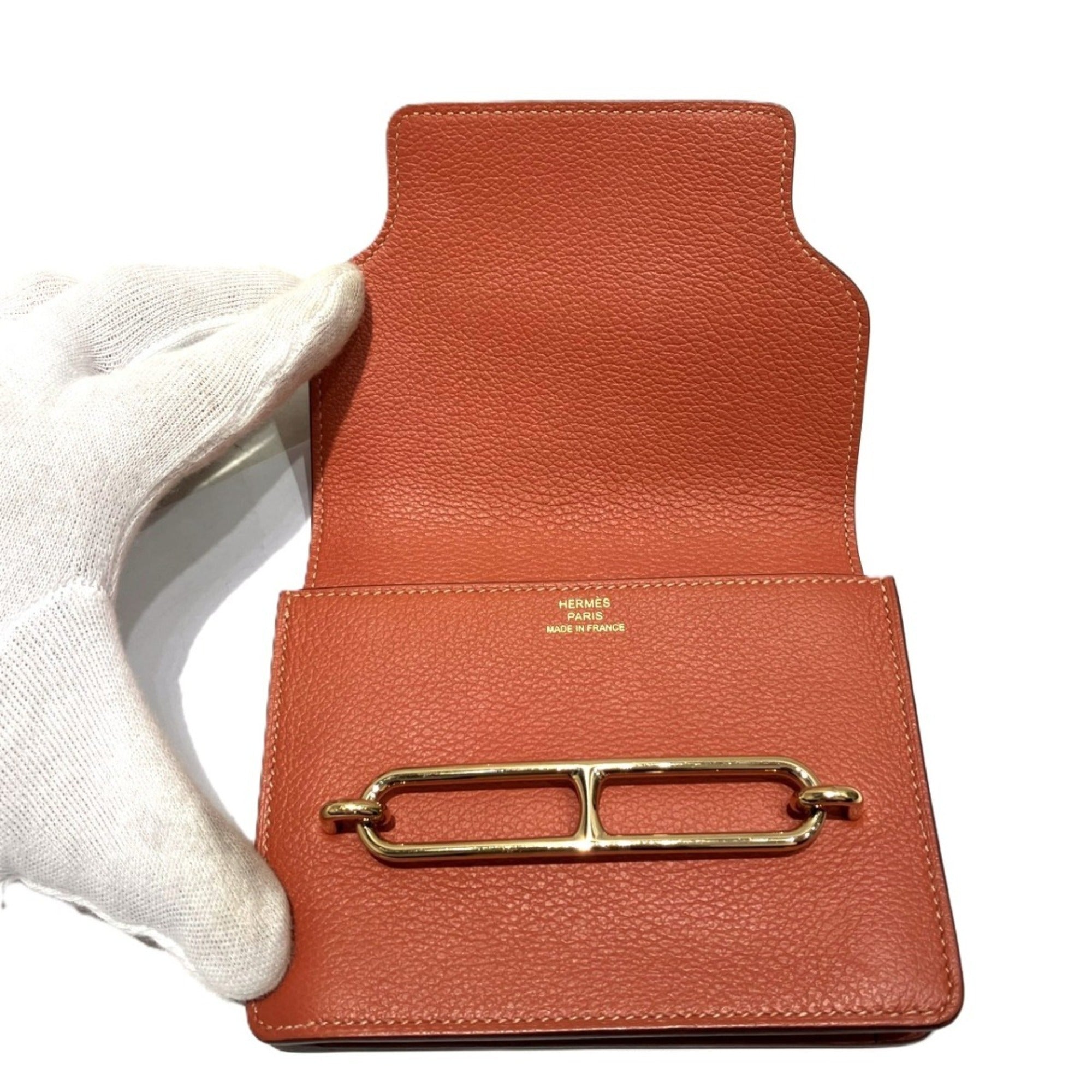 Hermes Potiron Chevre Myzore Leather Wallet (Bi-Fold) (Pre-Owned)