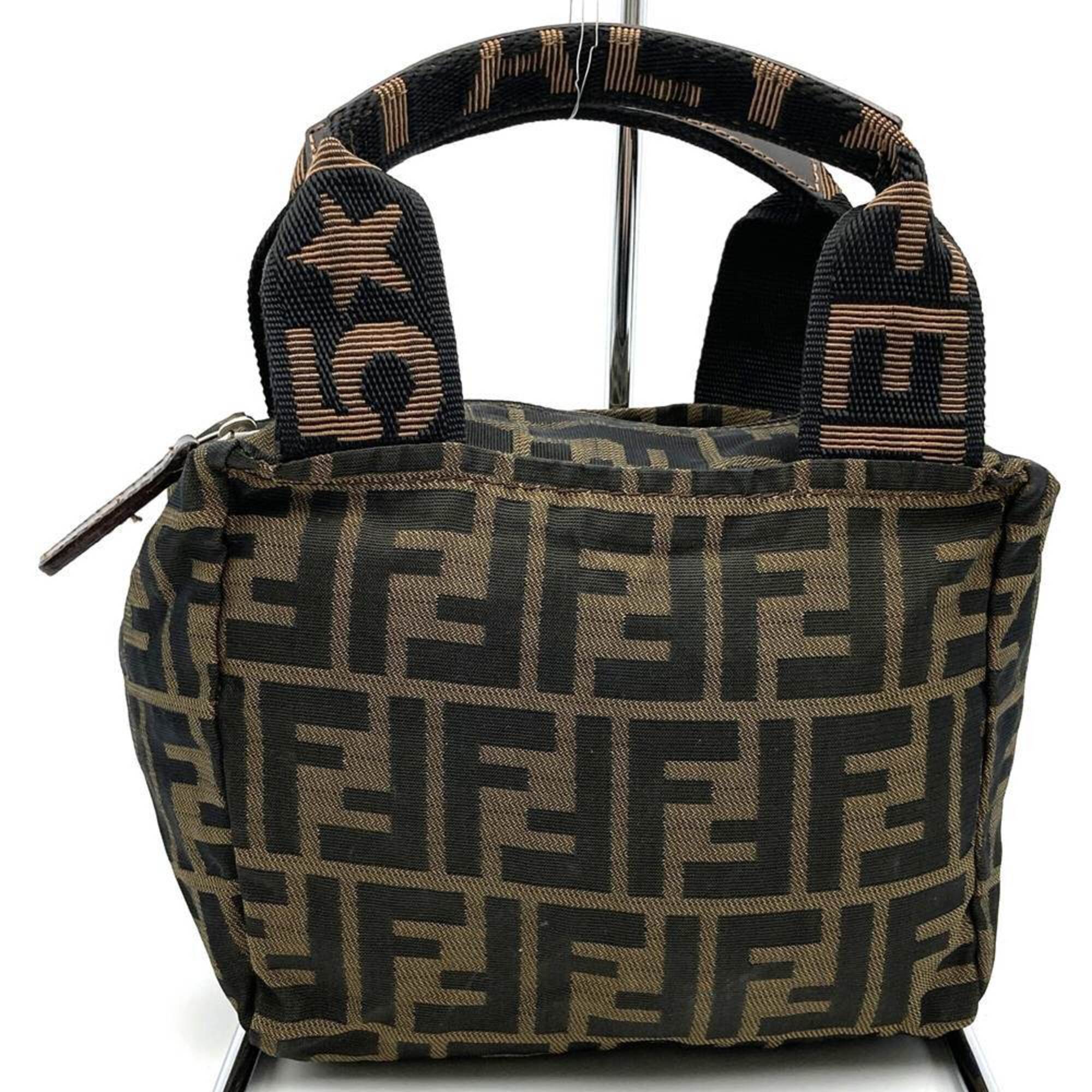 Fendi Brown Khaki Zucca Handbag Pouch (Pre-Owned)