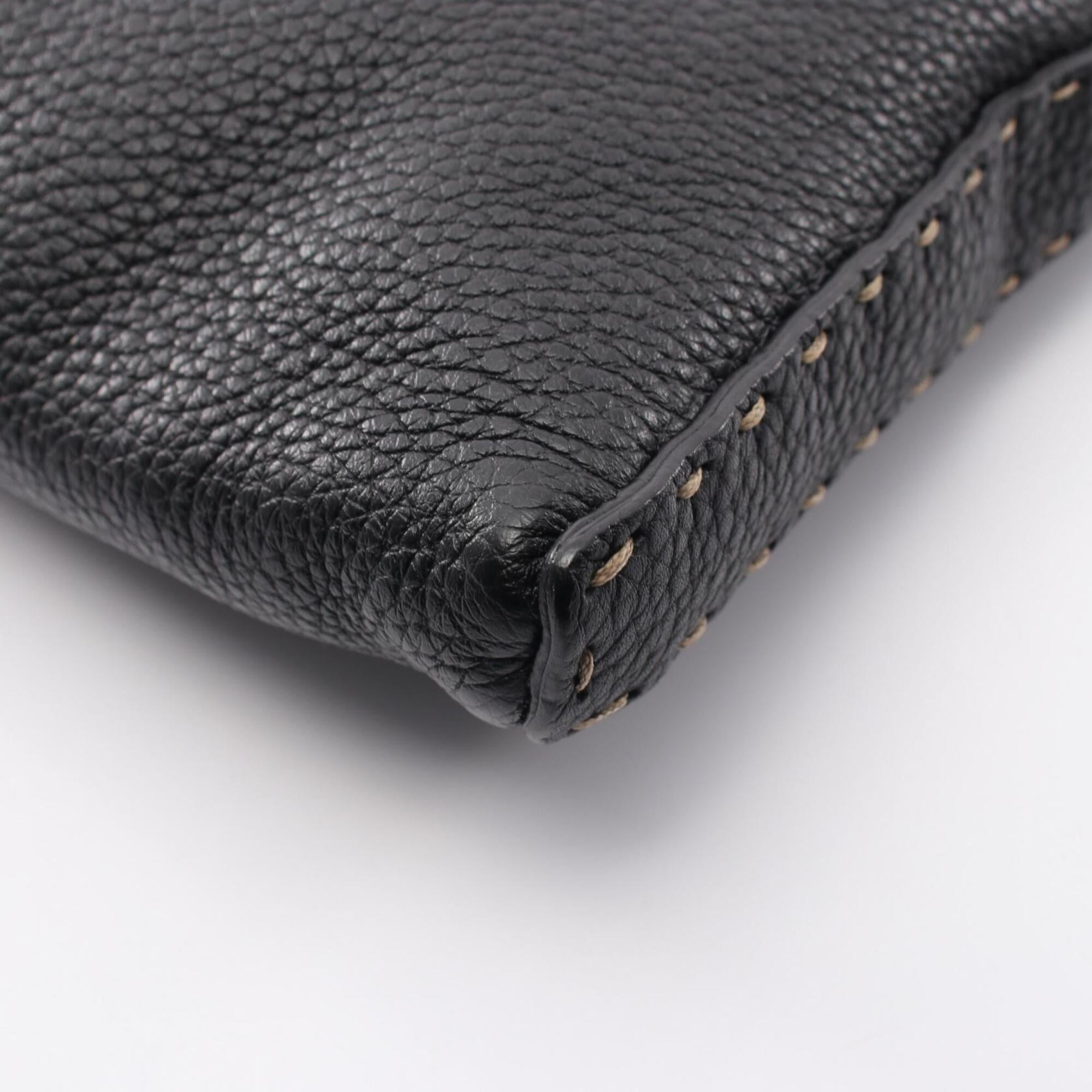 Fendi Black Leather Handbag Shoulder Bag (Pre-Owned)