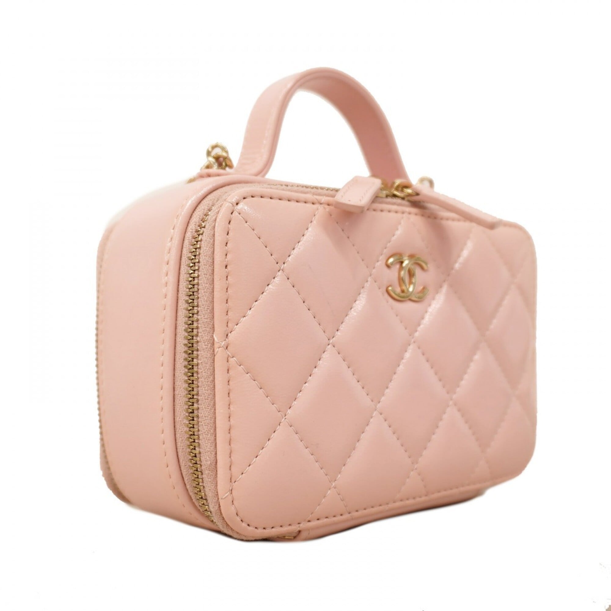Chanel Pink Leather Vanity Bag (Pre-Owned)