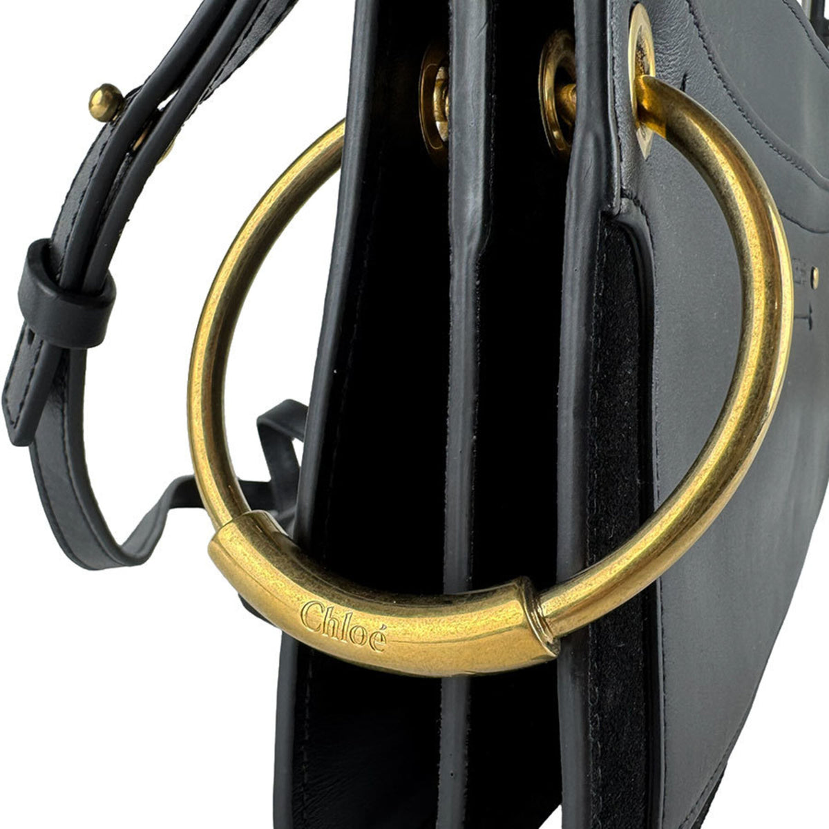 Chloé Black Leather Suede Shoulder Bag (Pre-Owned)