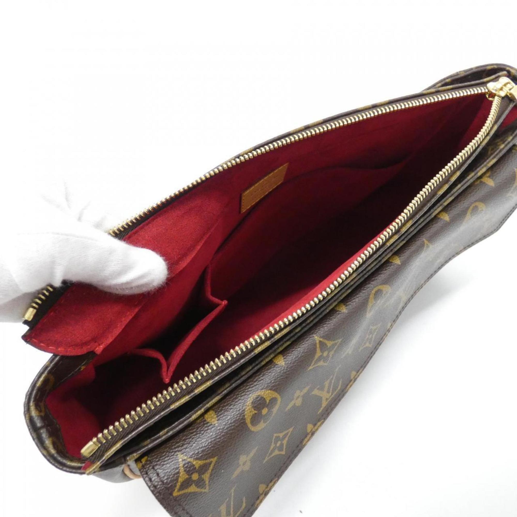 Louis Vuitton Monogram Brown Coated Canvas Shoulder Bag (Pre-Owned)