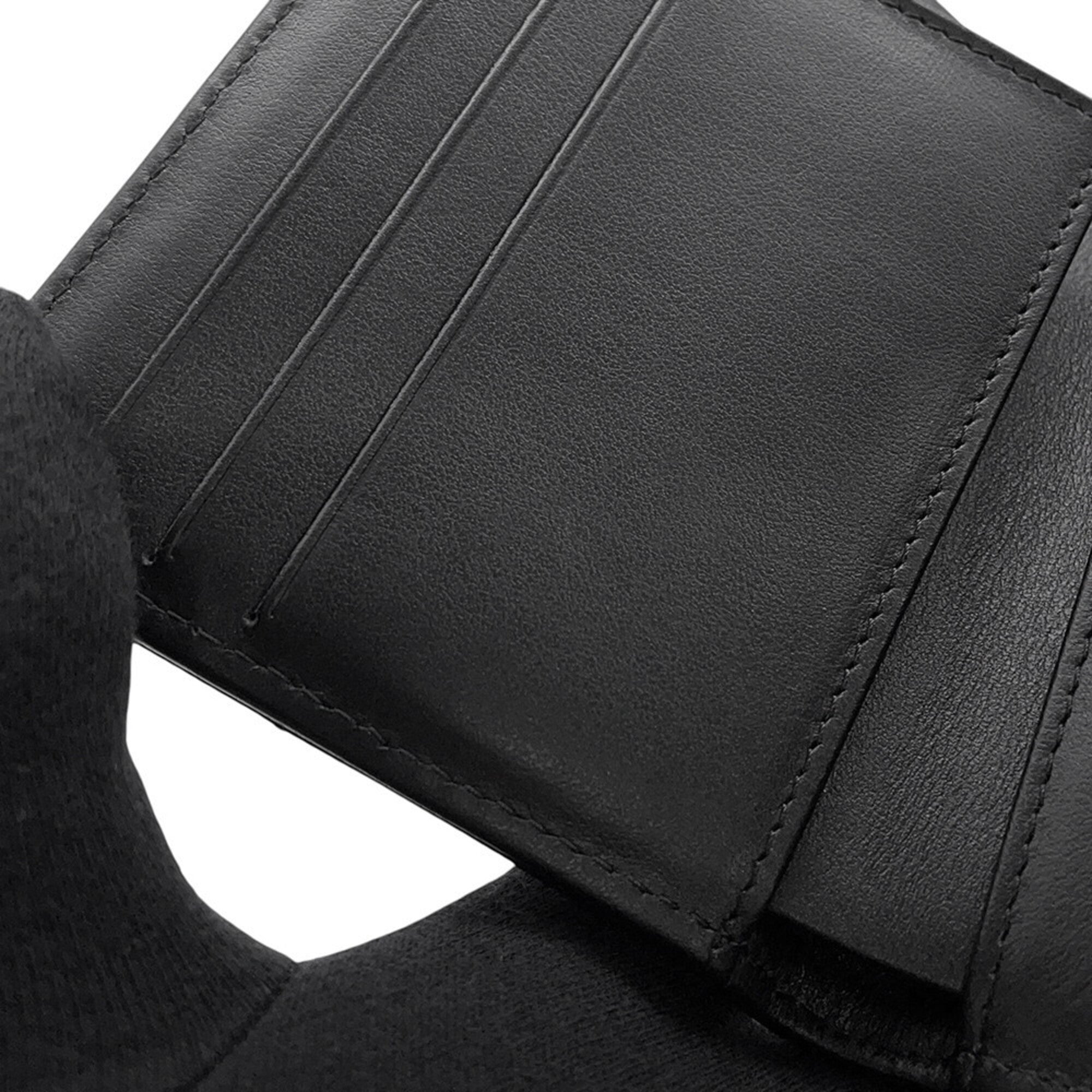 Chanel Matelasse Black Grained Calfskin Wallet (Tri-Fold) (Pre-Owned)