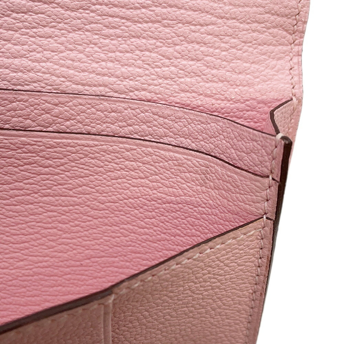 Hermes Rose Sakura Chevre Myzore Leather Long Wallet (Bi-Fold) (Pre-Owned)