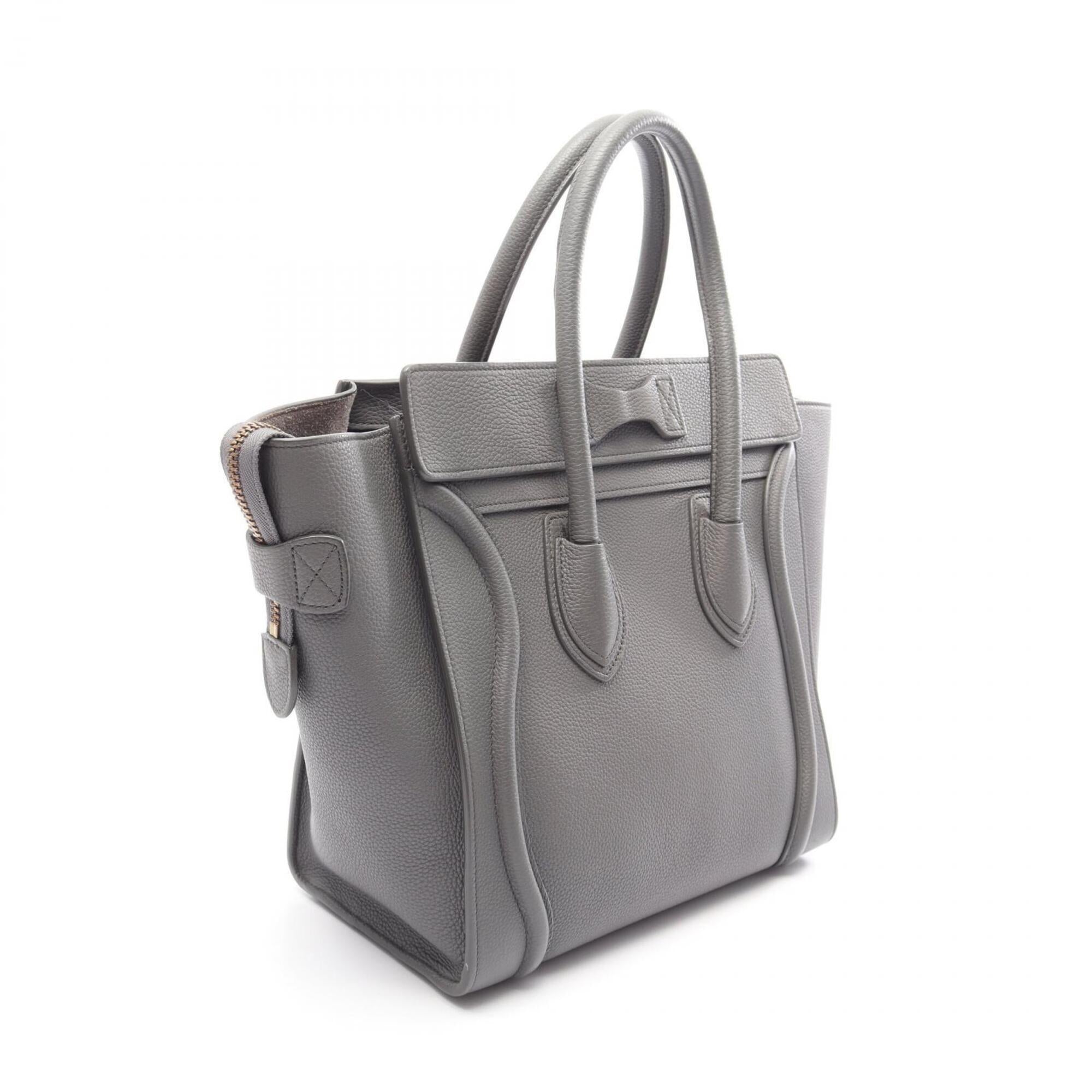 Celine Gray Leather Handbag Tote Bag (Pre-Owned)