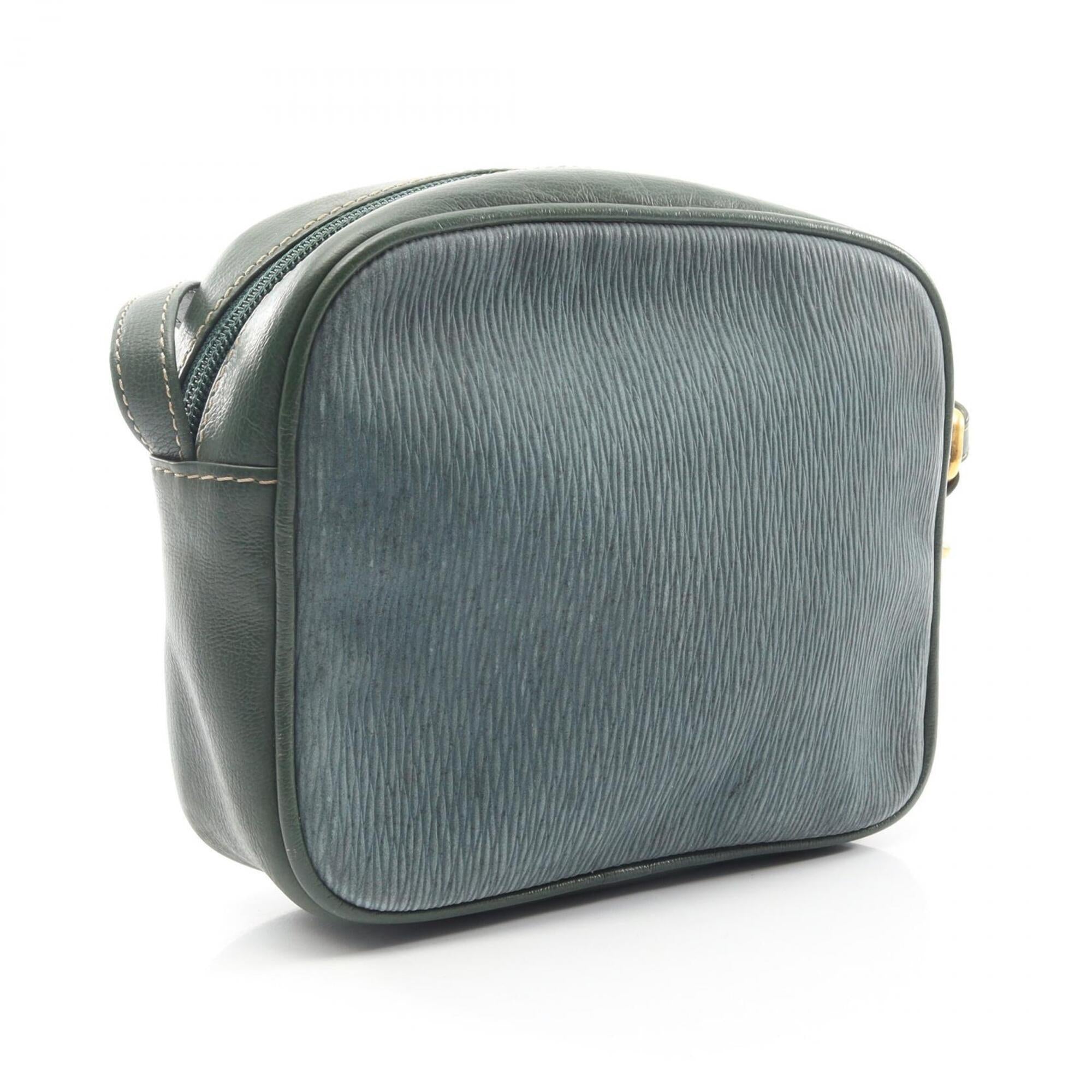 Loewe Blue Green Leather Handbag Shoulder Bag (Pre-Owned)