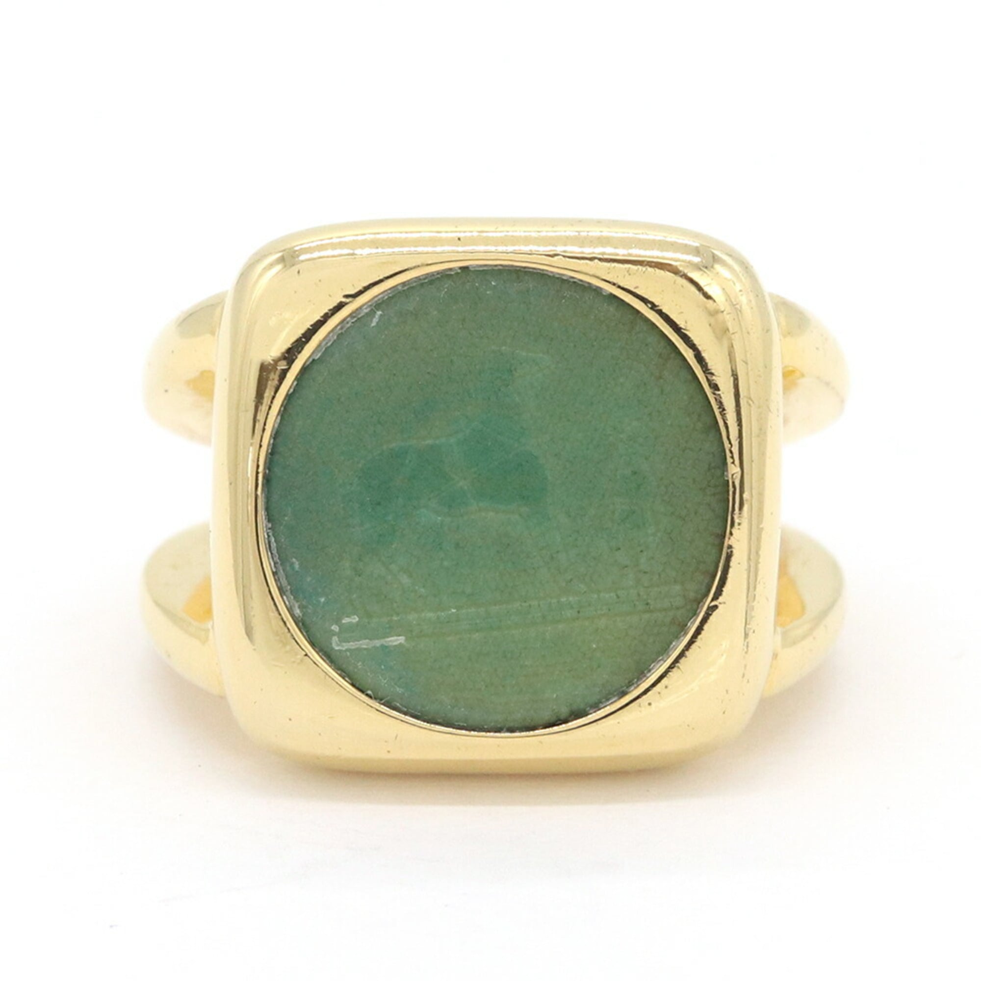 Hermes Green Metal Band Ring (Pre-Owned)