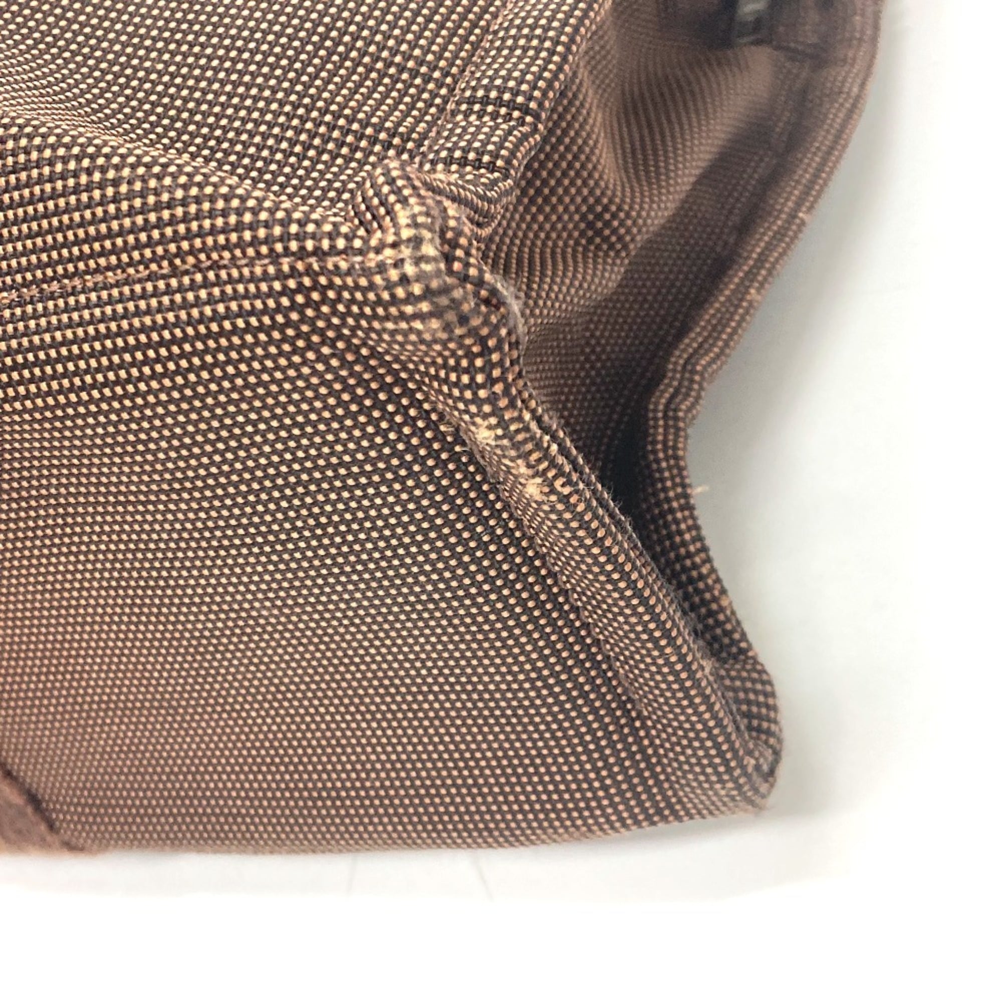 Hermes Brown Canvas Handbag Tote Bag (Pre-Owned)