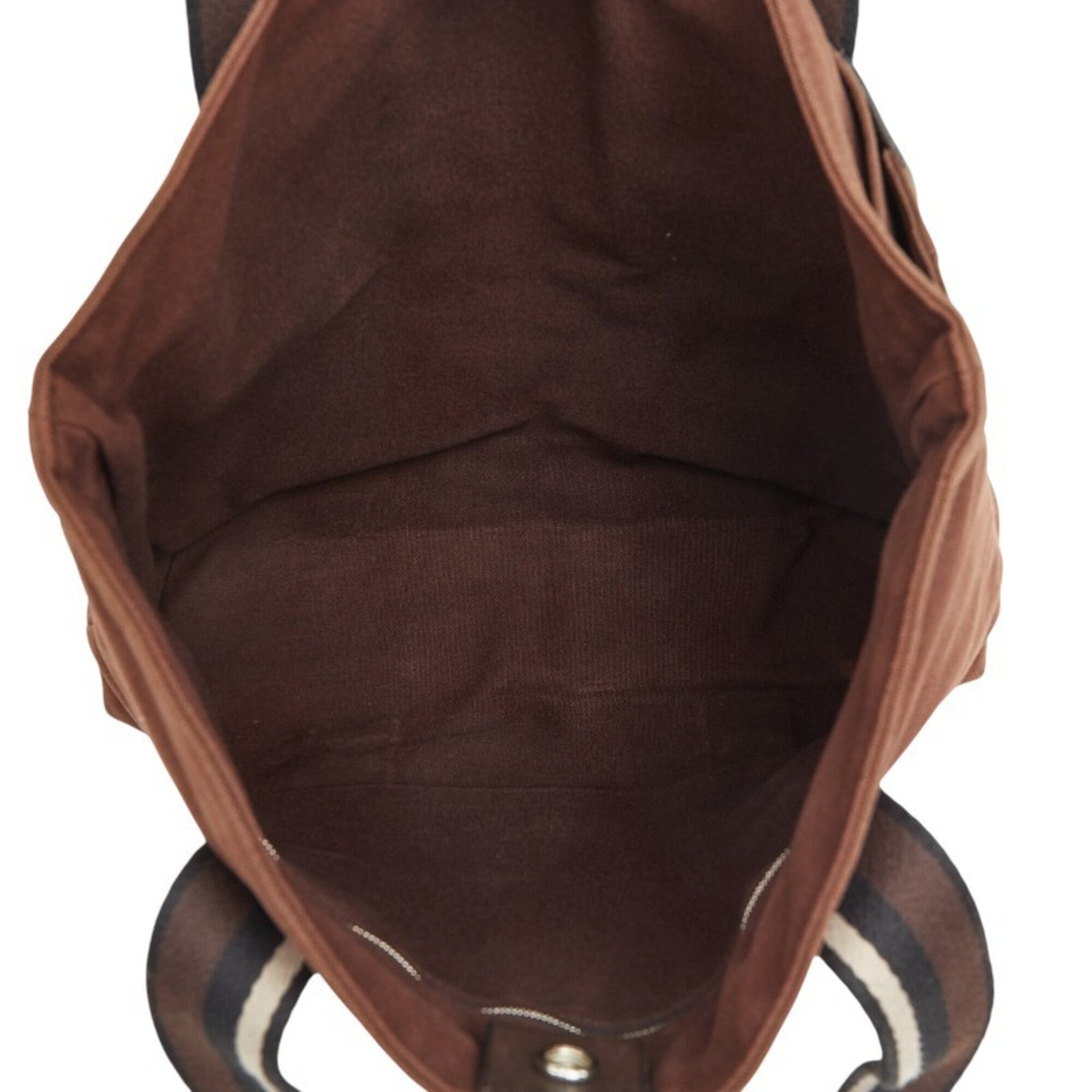 Hermes Brown Canvas Handbag Tote Bag (Pre-Owned)