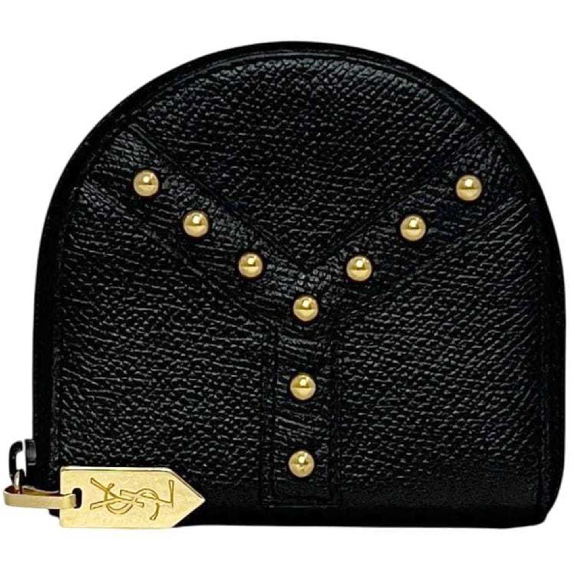 Yves Saint Laurent Black Leather Coin Purse/Coin Case (Pre-Owned)
