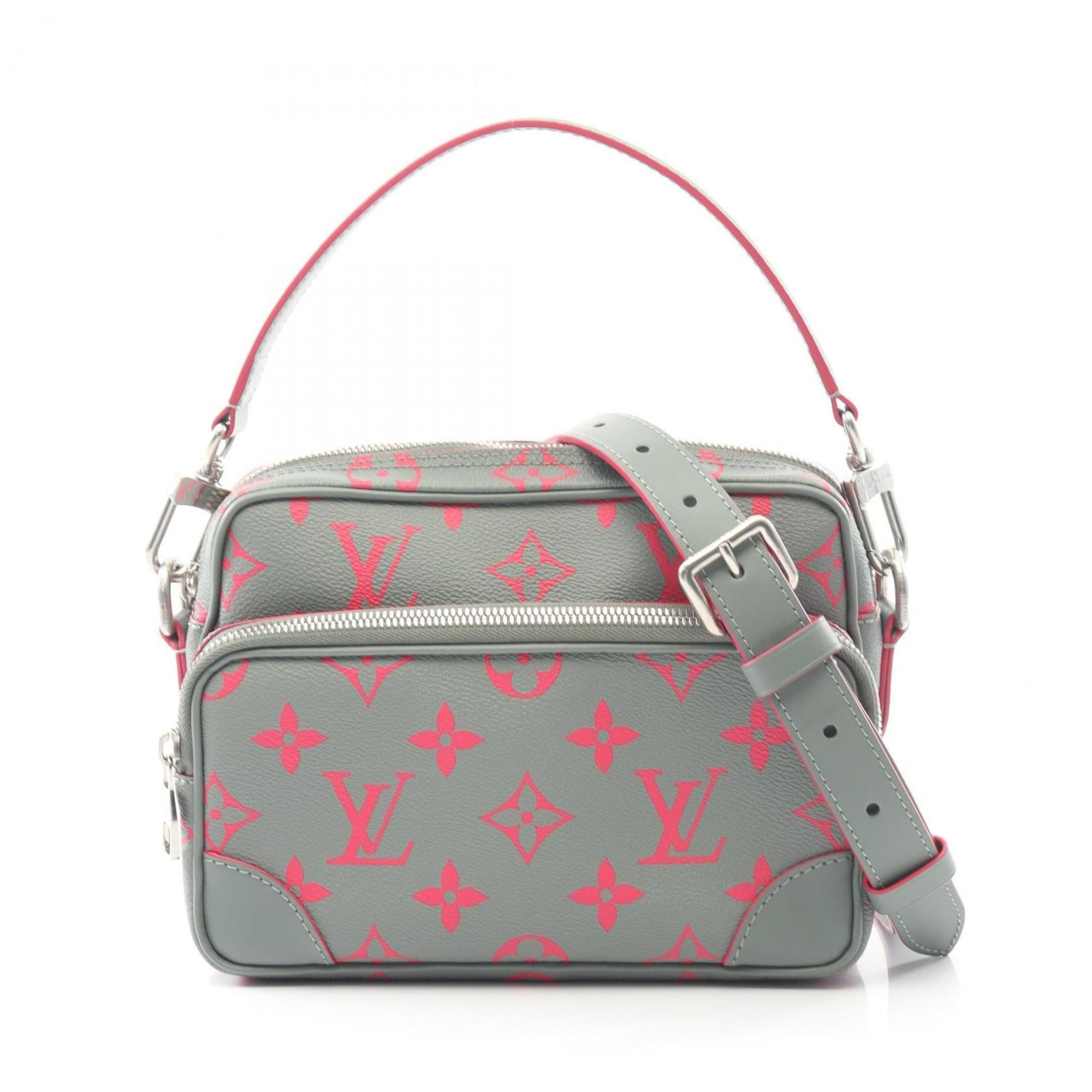 Louis Vuitton Gray Coated Canvas Leather Handbag (Pre-Owned)