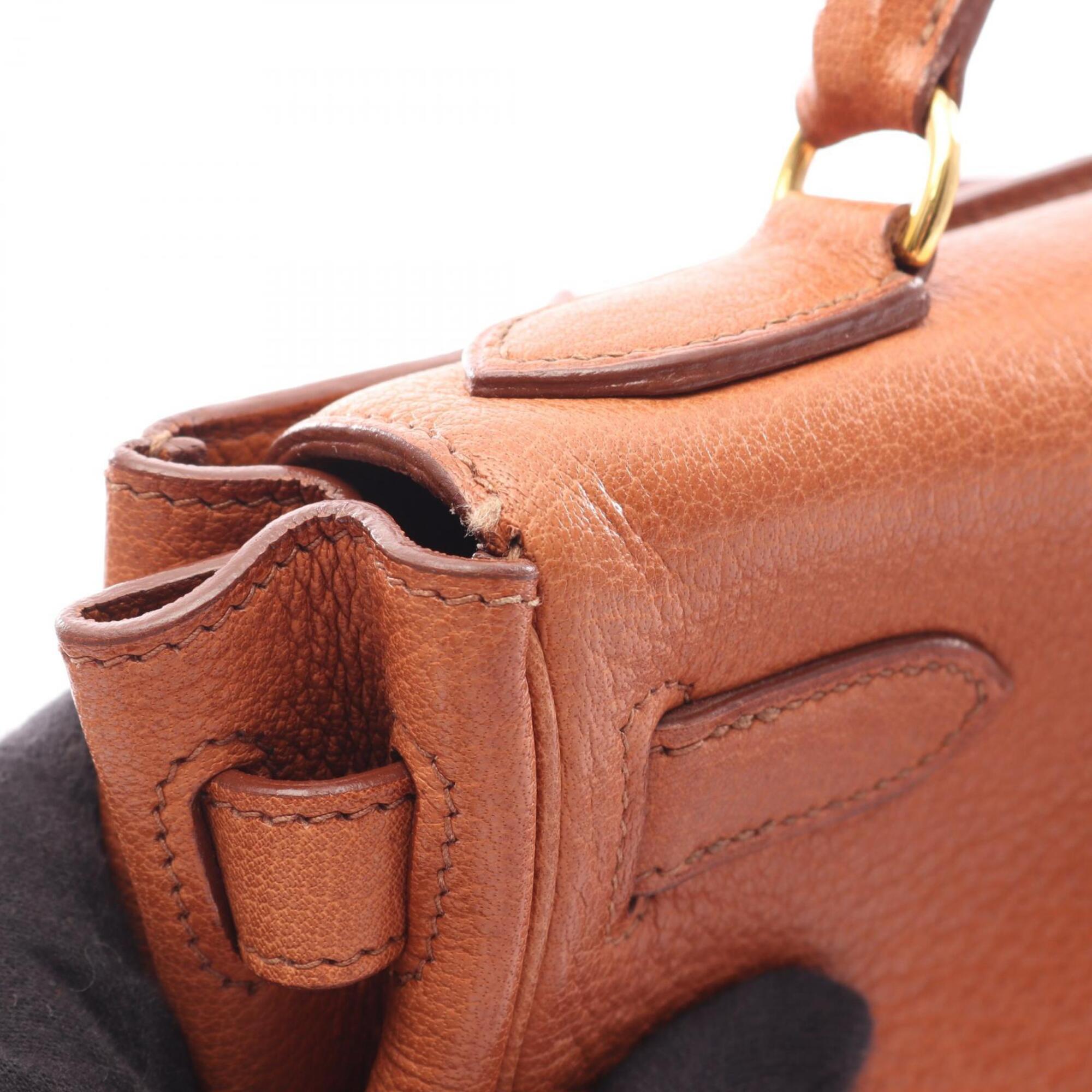 Hermes Brown Buffalo Leather Backpack Handbag (Pre-Owned)
