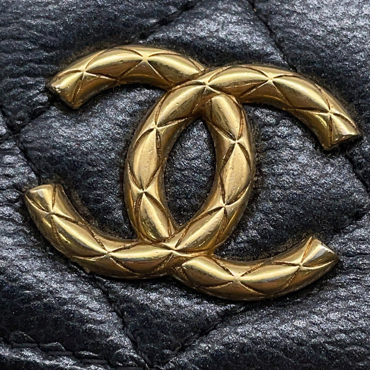 Chanel Gunmetal Grained Calfskin Handbag Shoulder Bag (Pre-Owned)