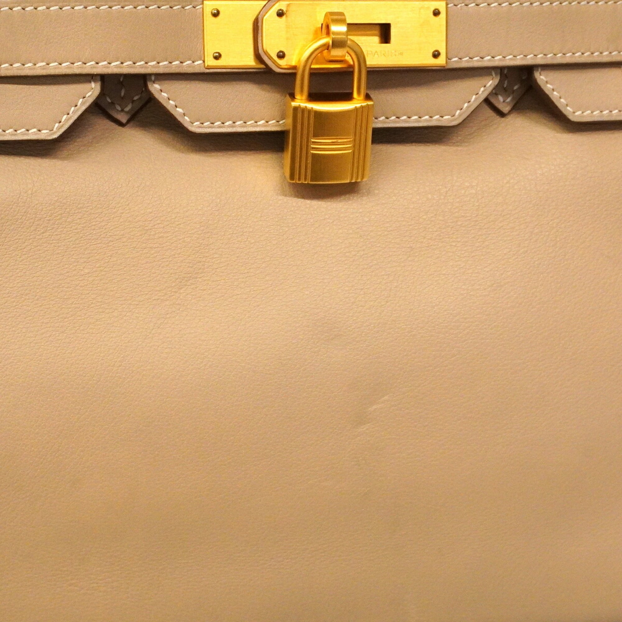 Hermes Etoupe Gray Swift Leather Handbag (Pre-Owned)