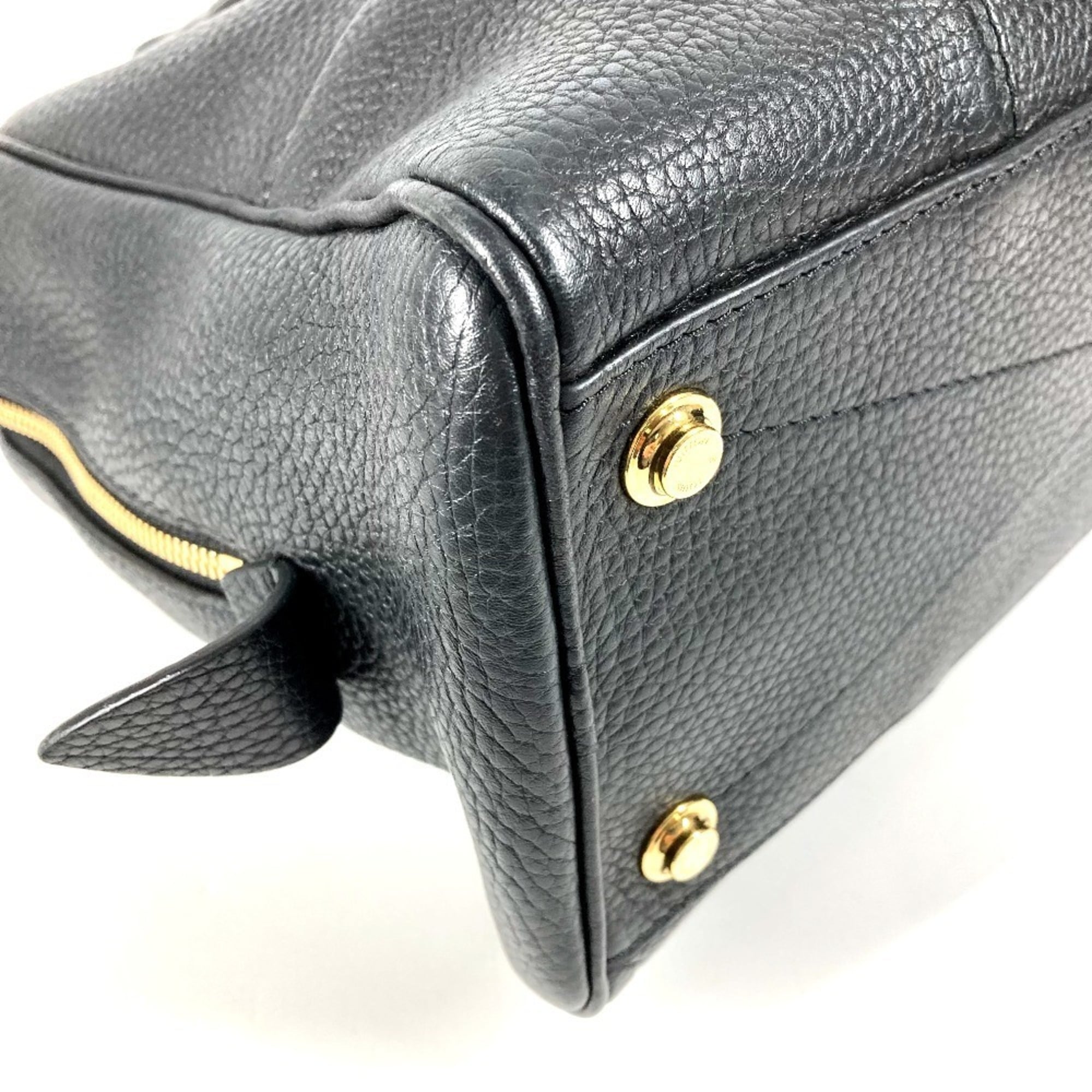 Louis Vuitton Black Noir Leather Handbag Tote Bag (Pre-Owned)