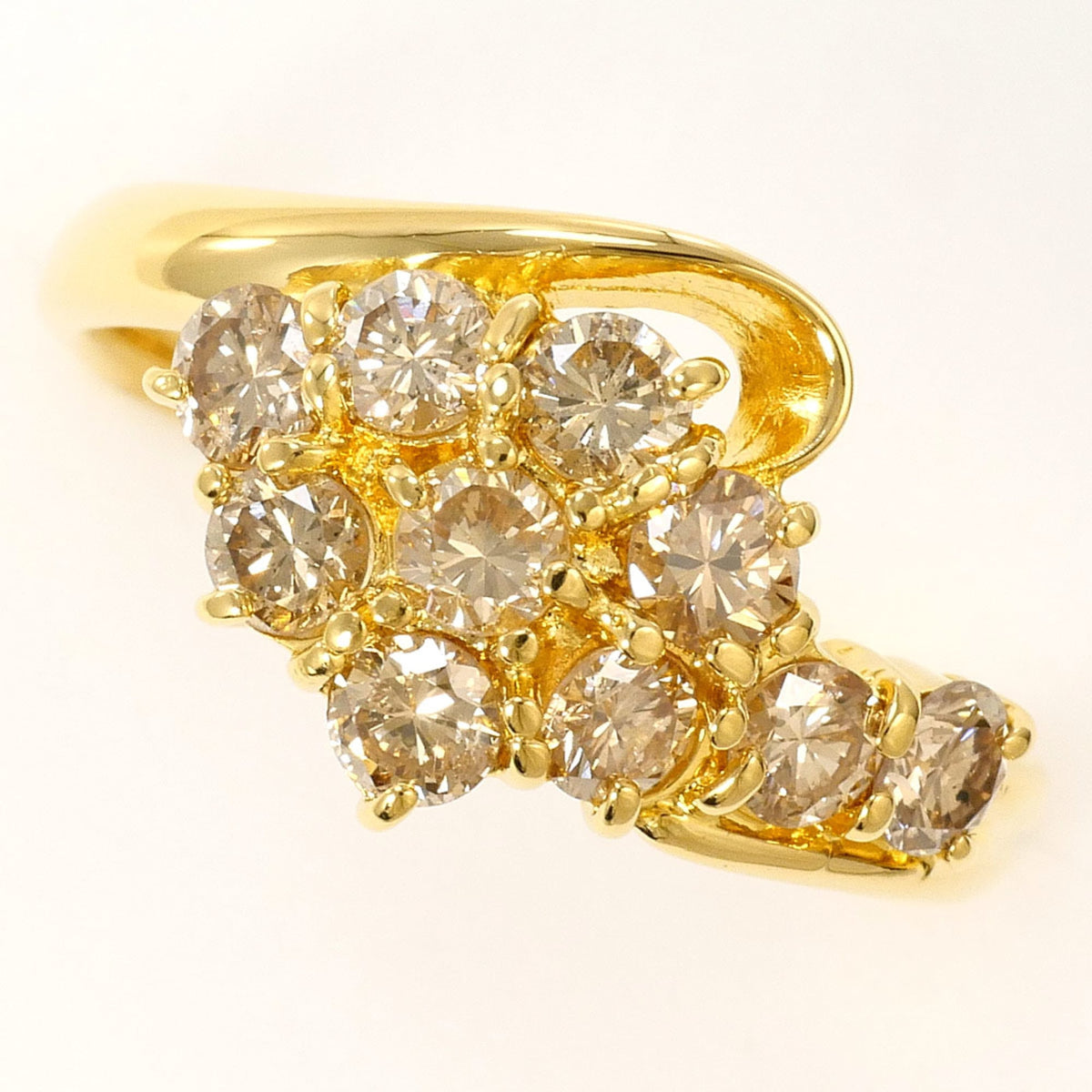 Unbranded Brown Yellow Gold Yellow Gold (18K) Band Ring (Pre-Owned)
