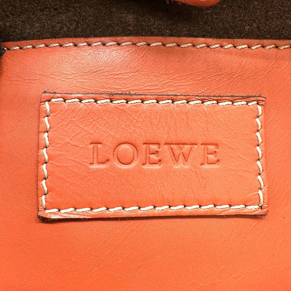 Loewe Orange Leather Shoulder Bag Tote Bag (Pre-Owned)