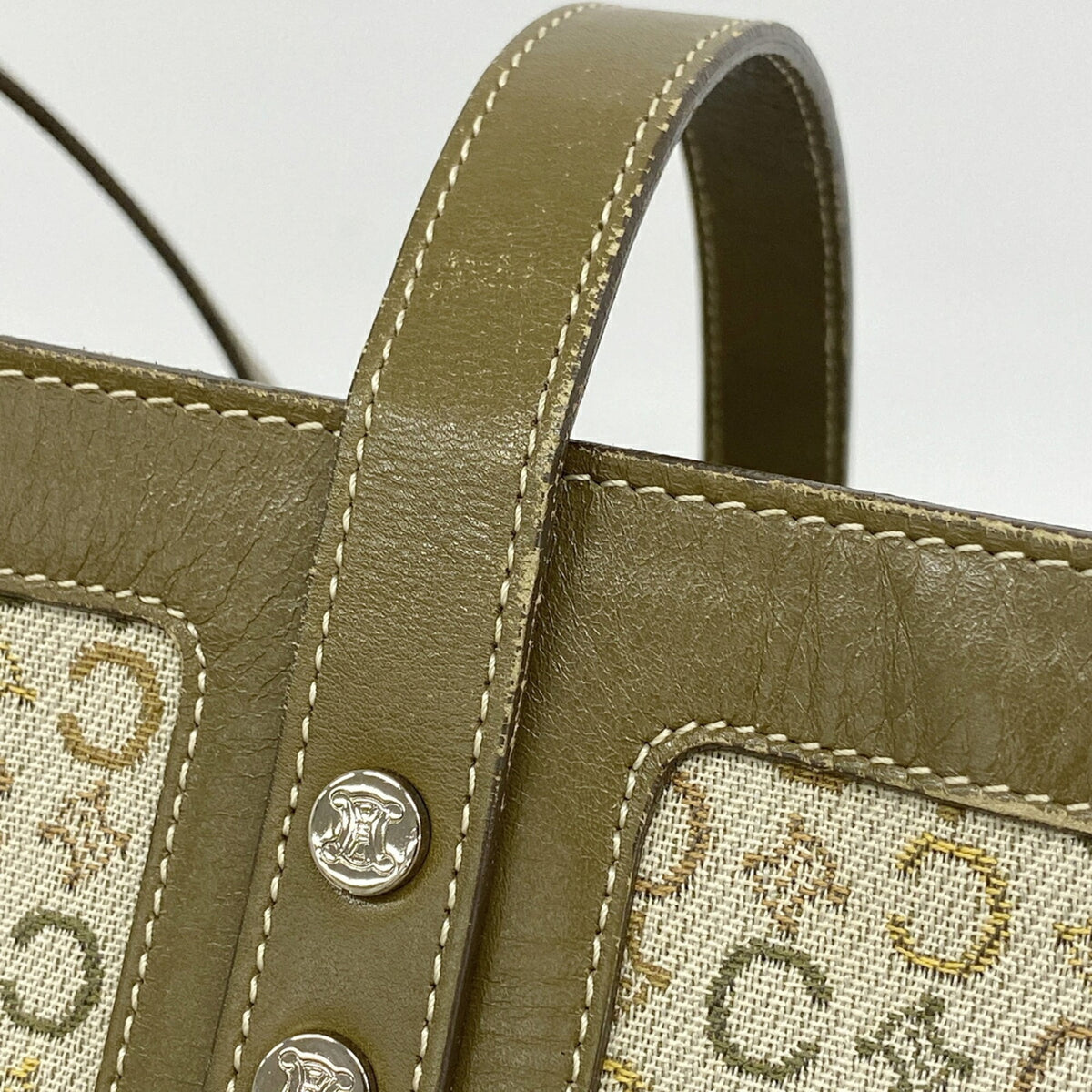 Celine Khaki Canvas Tote Bag (Pre-Owned)