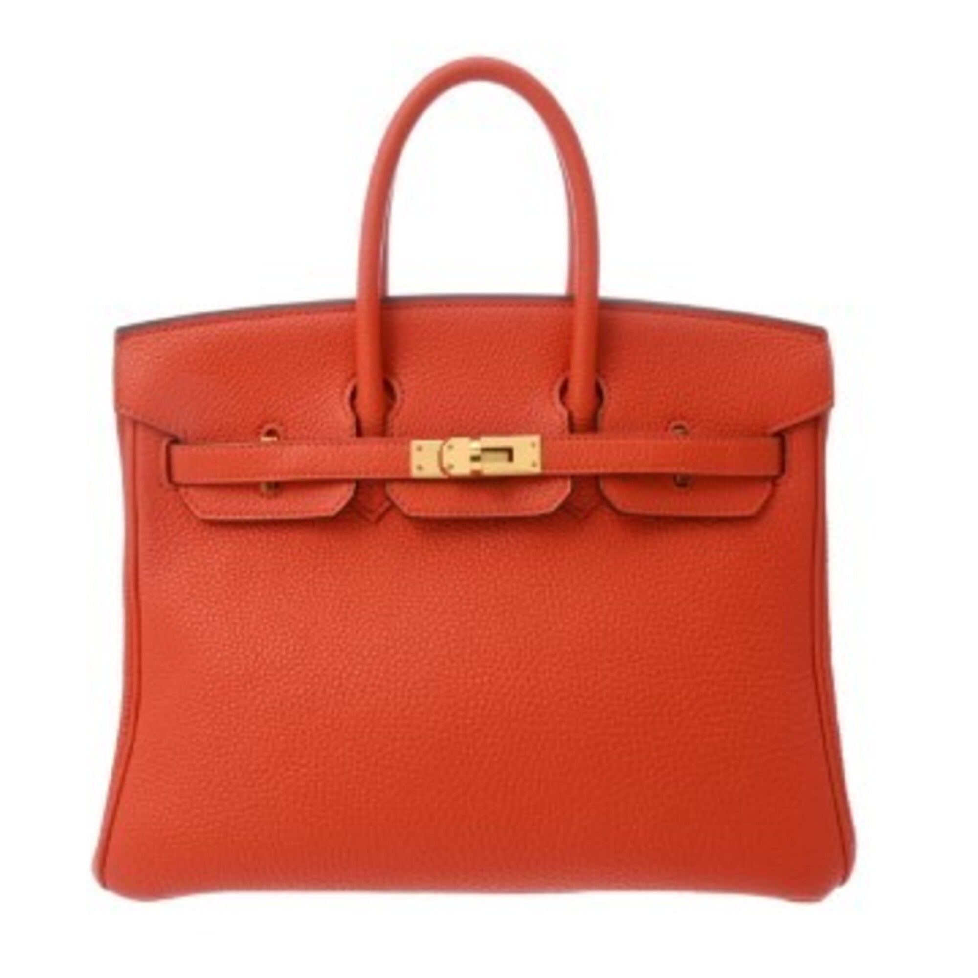 Hermes Orange Poppy Togo Leather Handbag (Pre-Owned)