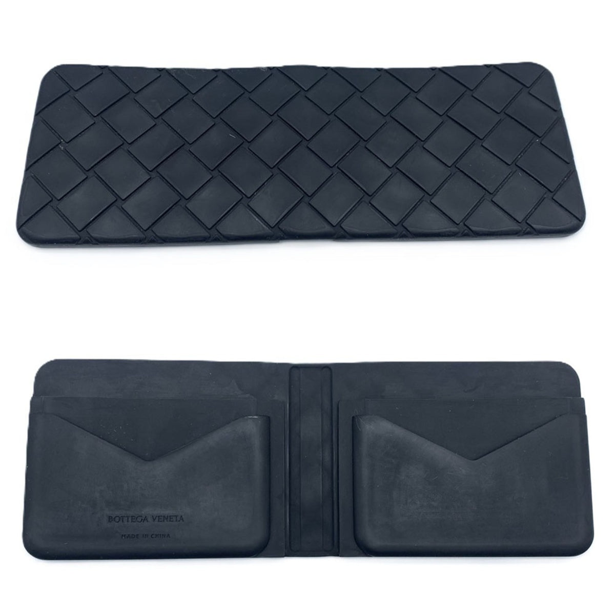 Bottega Veneta Black Rubber Wallet (Bi-Fold) (Pre-Owned)