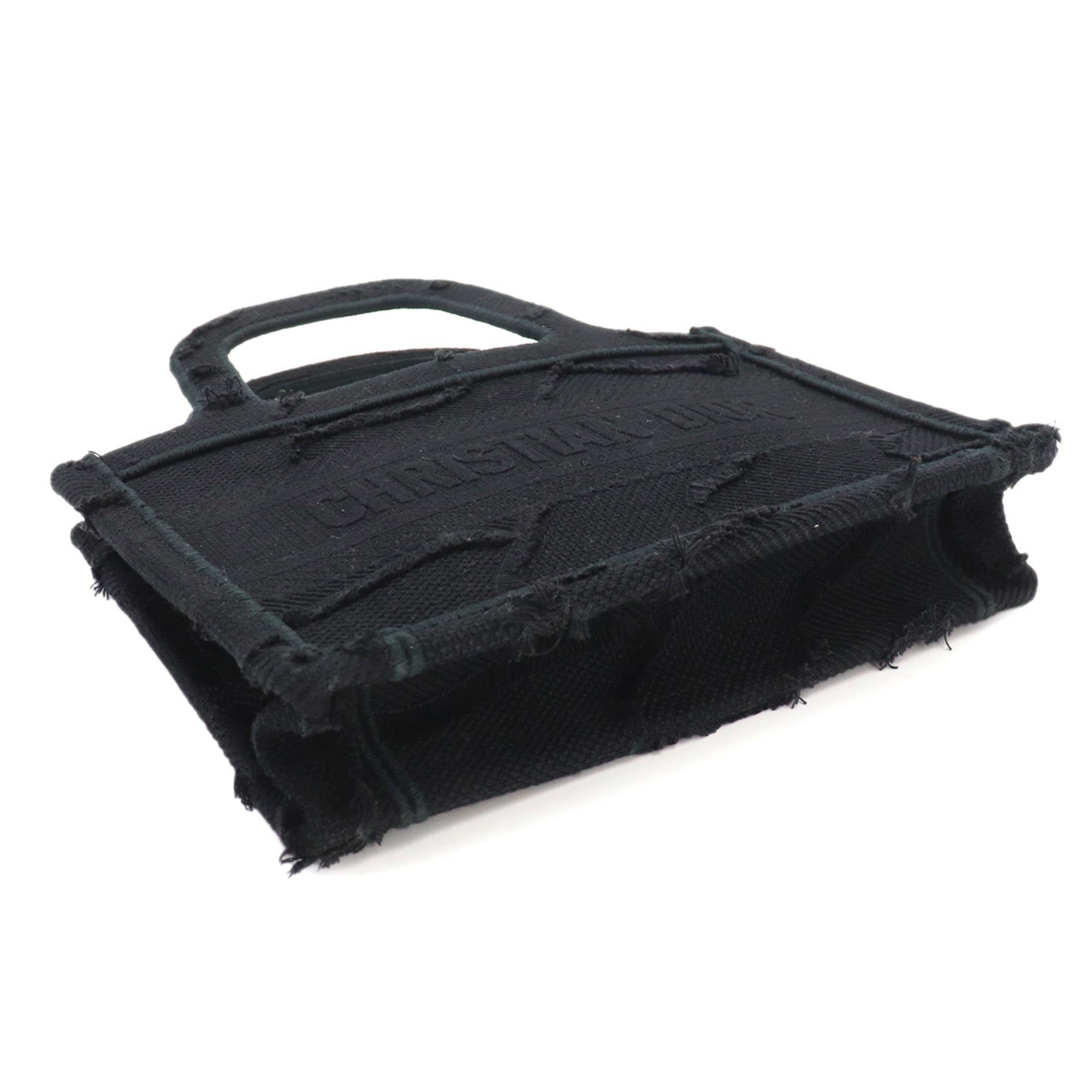 Christian Dior Black Canvas Handbag Tote Bag (Pre-Owned)