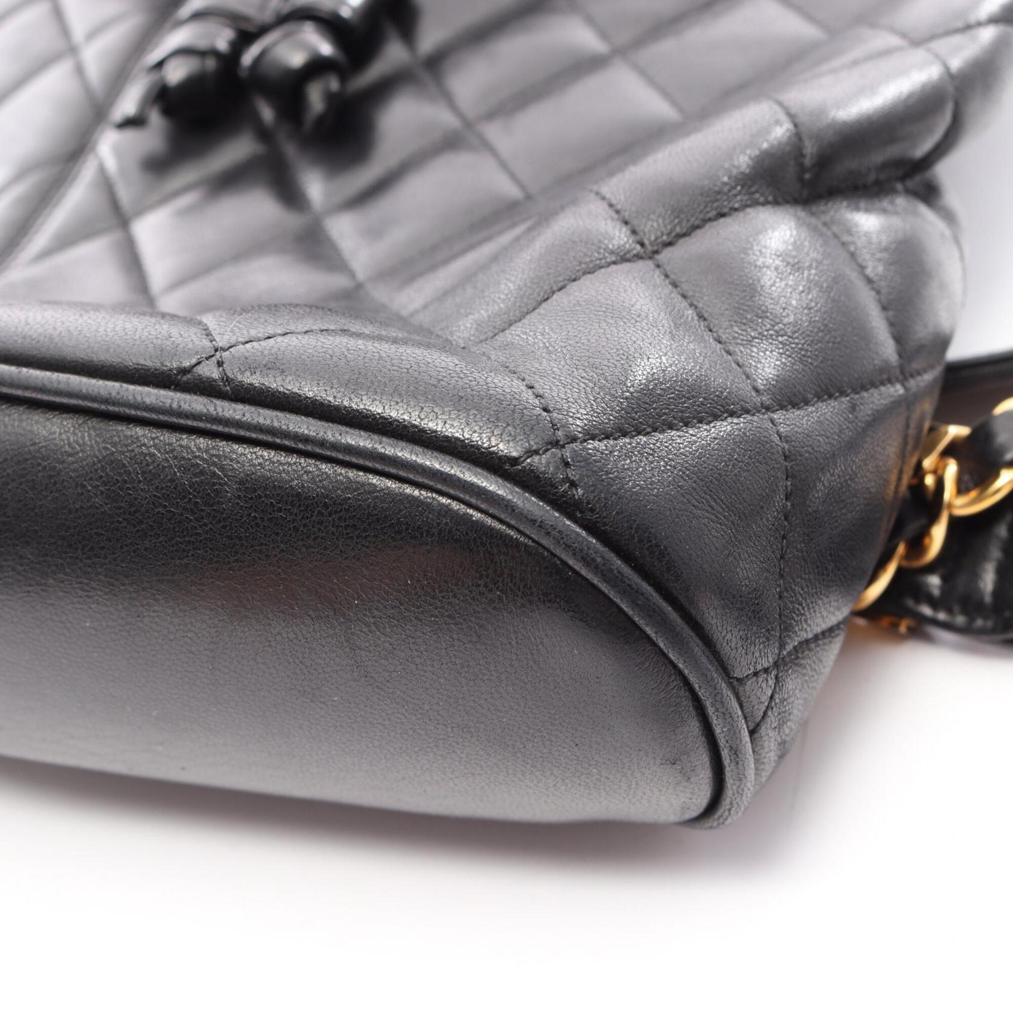 Chanel Black Leather Backpack Handbag (Pre-Owned)