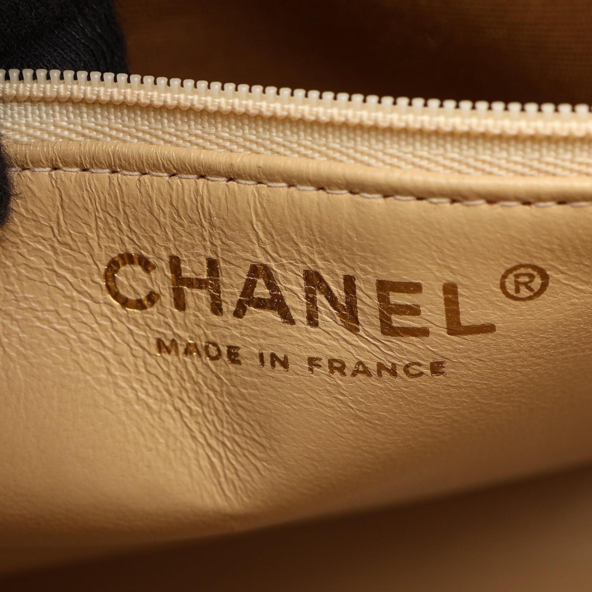 Chanel Beige Grained Calfskin Handbag Tote Bag (Pre-Owned)