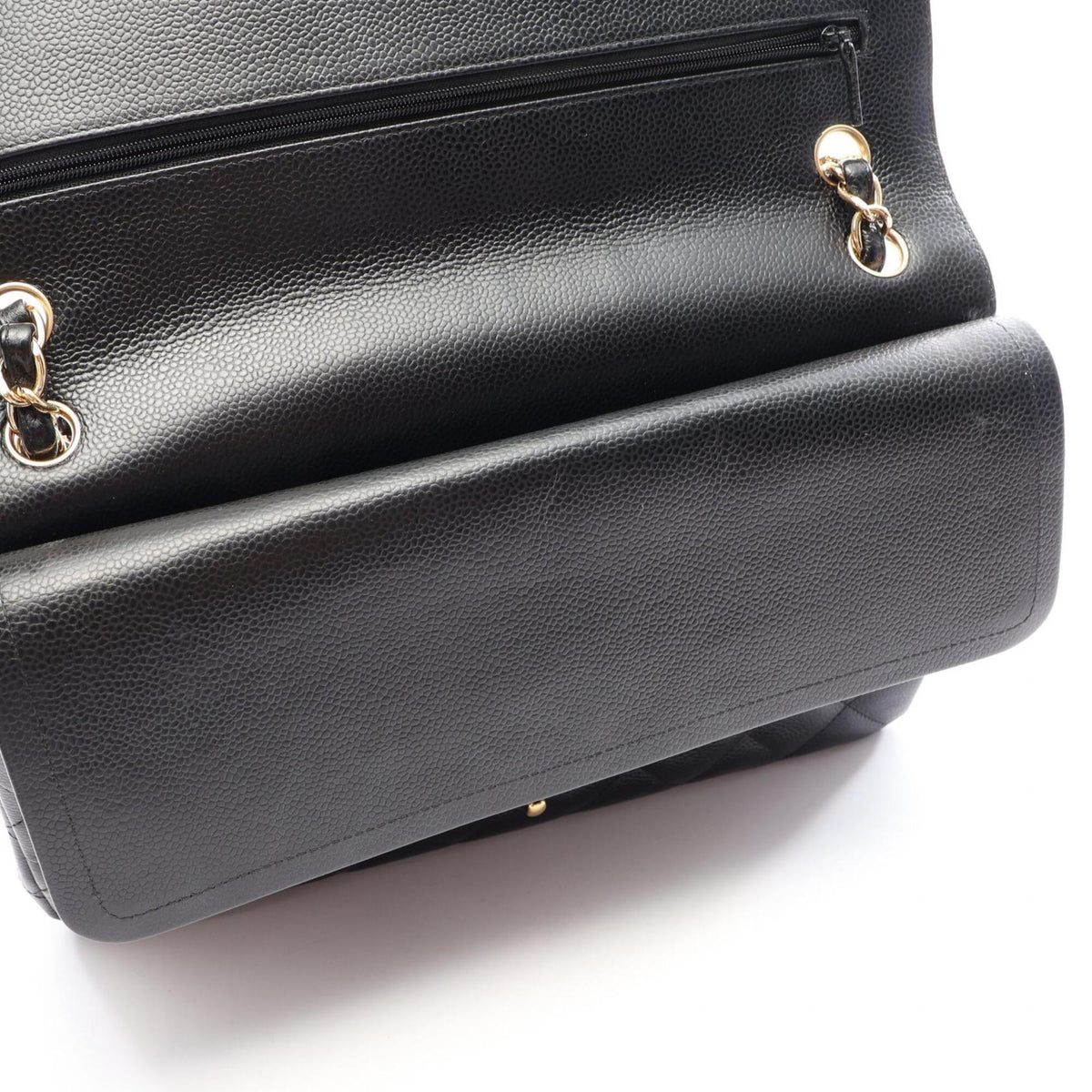 Chanel Black Grained Calfskin Handbag Shoulder Bag (Pre-Owned)