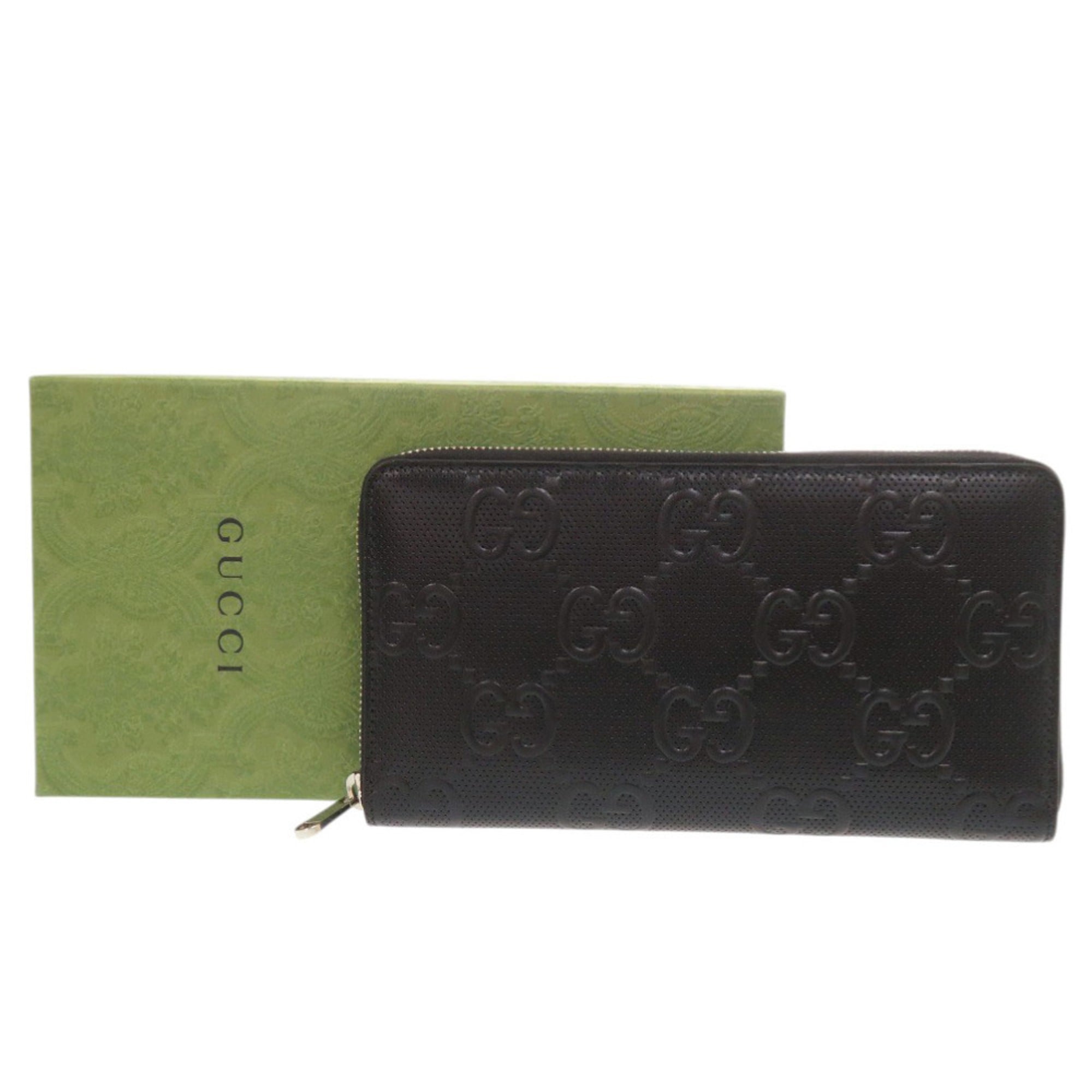 Gucci Black Leather Long Wallet (Bi-Fold) (Pre-Owned)