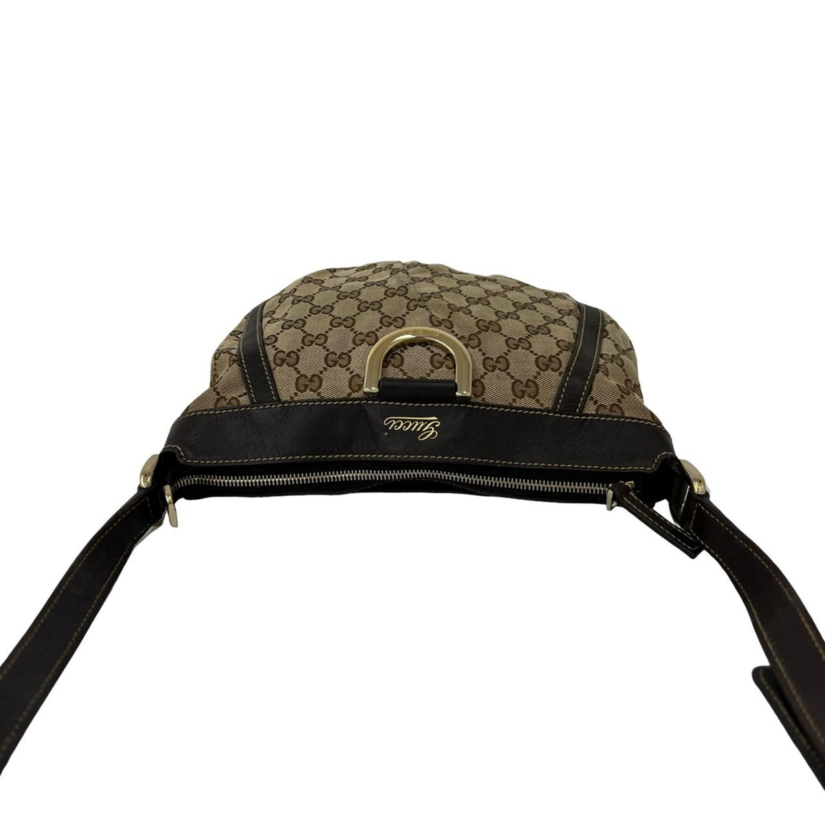 Gucci Brown Canvas Leather Crossbody Bag Shoulder Bag (Pre-Owned)