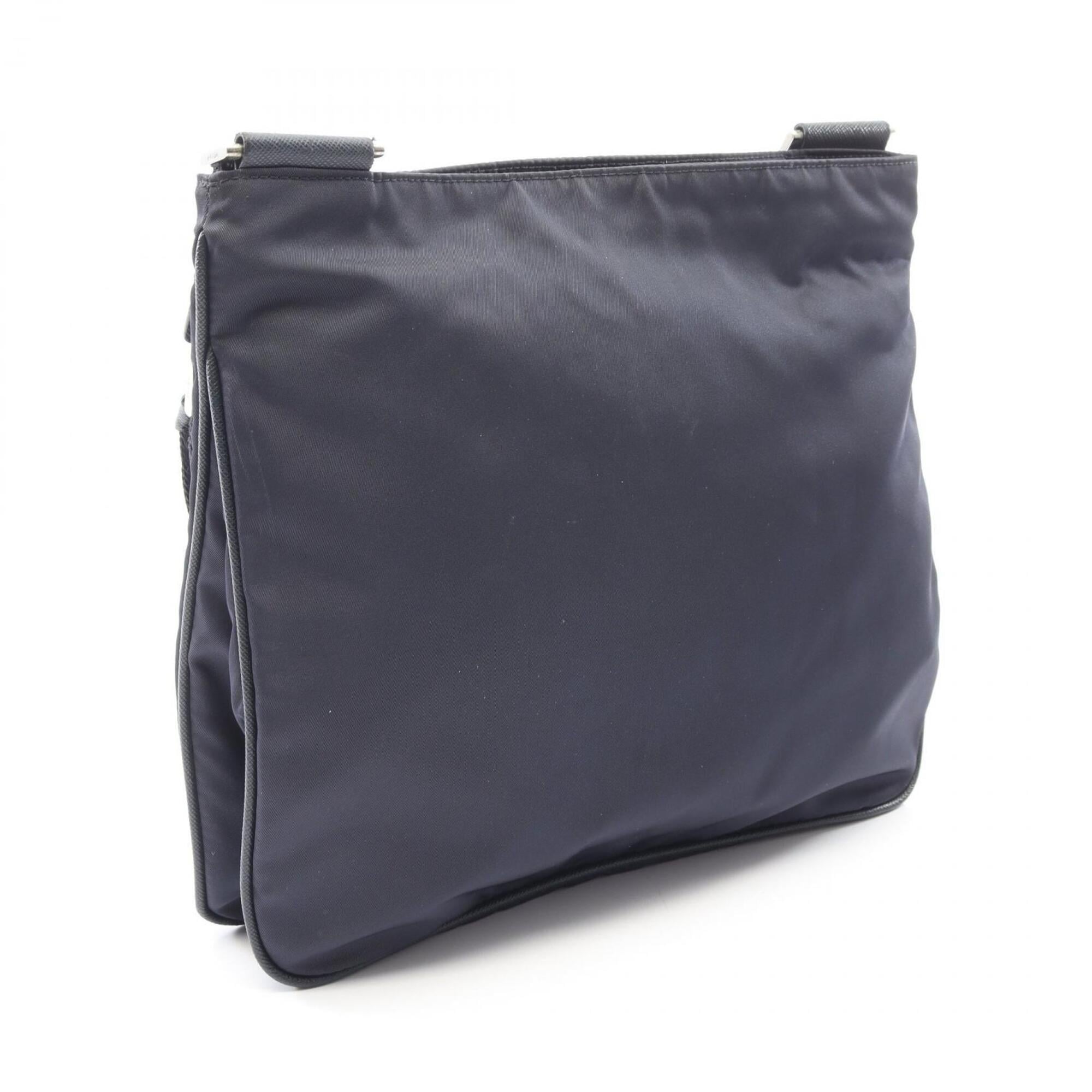 Prada Navy Nylon Saffiano Triangle Handbag Shoulder Bag (Pre-Owned)