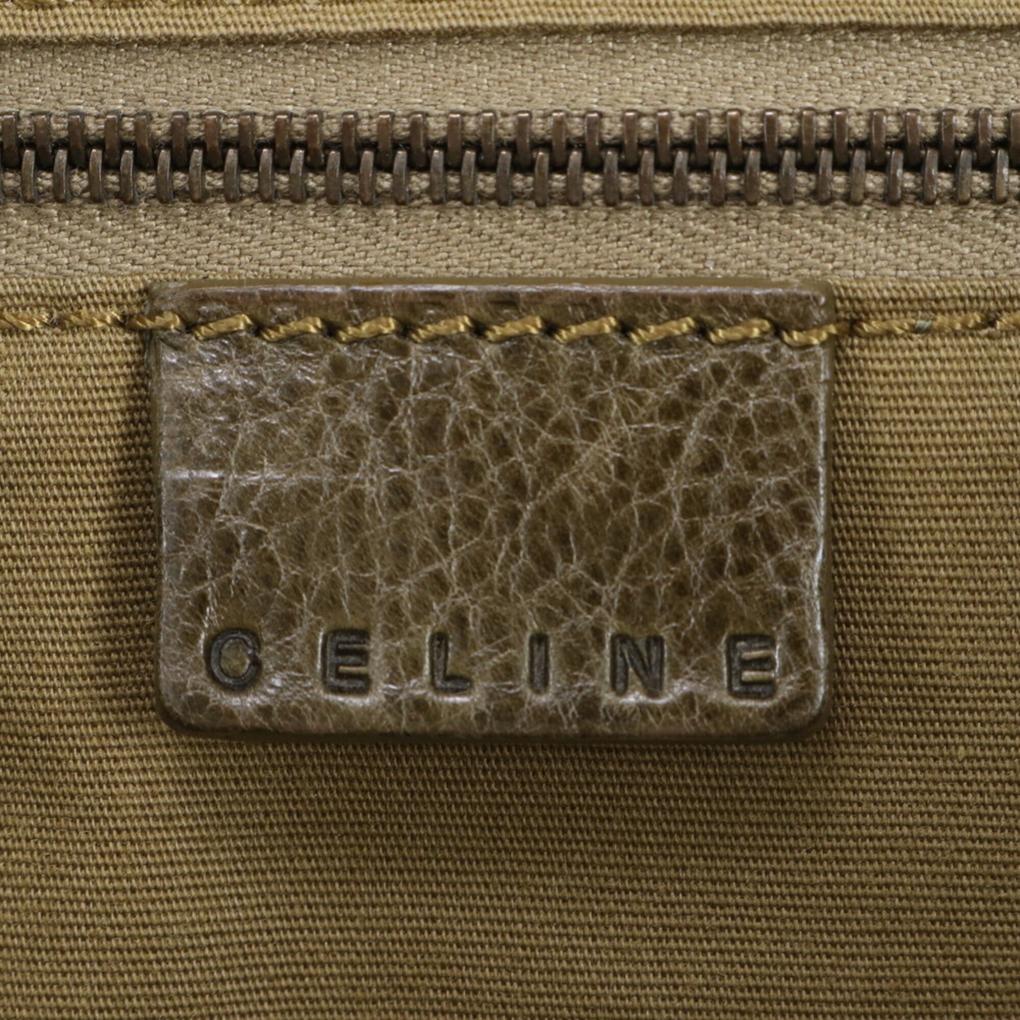 Celine Green Khaki Leather Handbag Shoulder Bag (Pre-Owned)